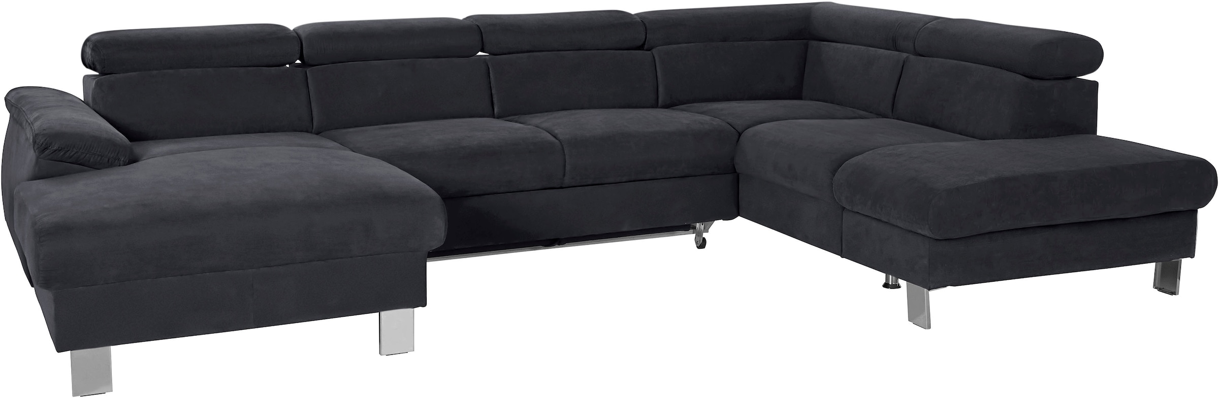 COTTA Wohnlandschaft "Komaris U-Form, B: 320 cm" mit Kopfteilverstellung, optional Schlaffunktion, Bettkasten & Licht