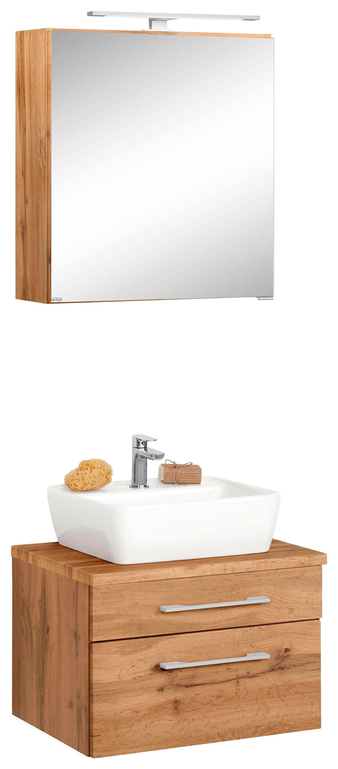 welltime Badmöbel-Set "Davos" 2 Stk. tlg. Spiegelschrank Breite 60 cm, mit günstig online kaufen