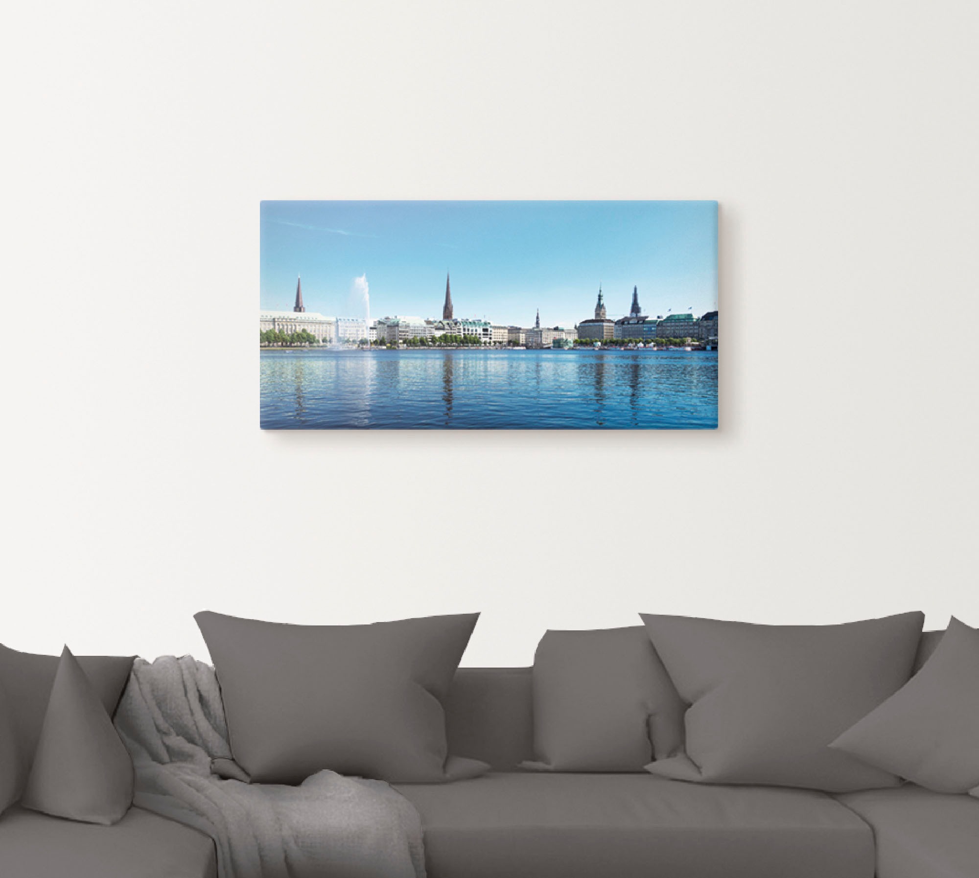 Artland Wandbild »Hamburg Alsterpanorama«, Deutschland, (1 St.), als Leinwandbild, Poster in verschied. Größen