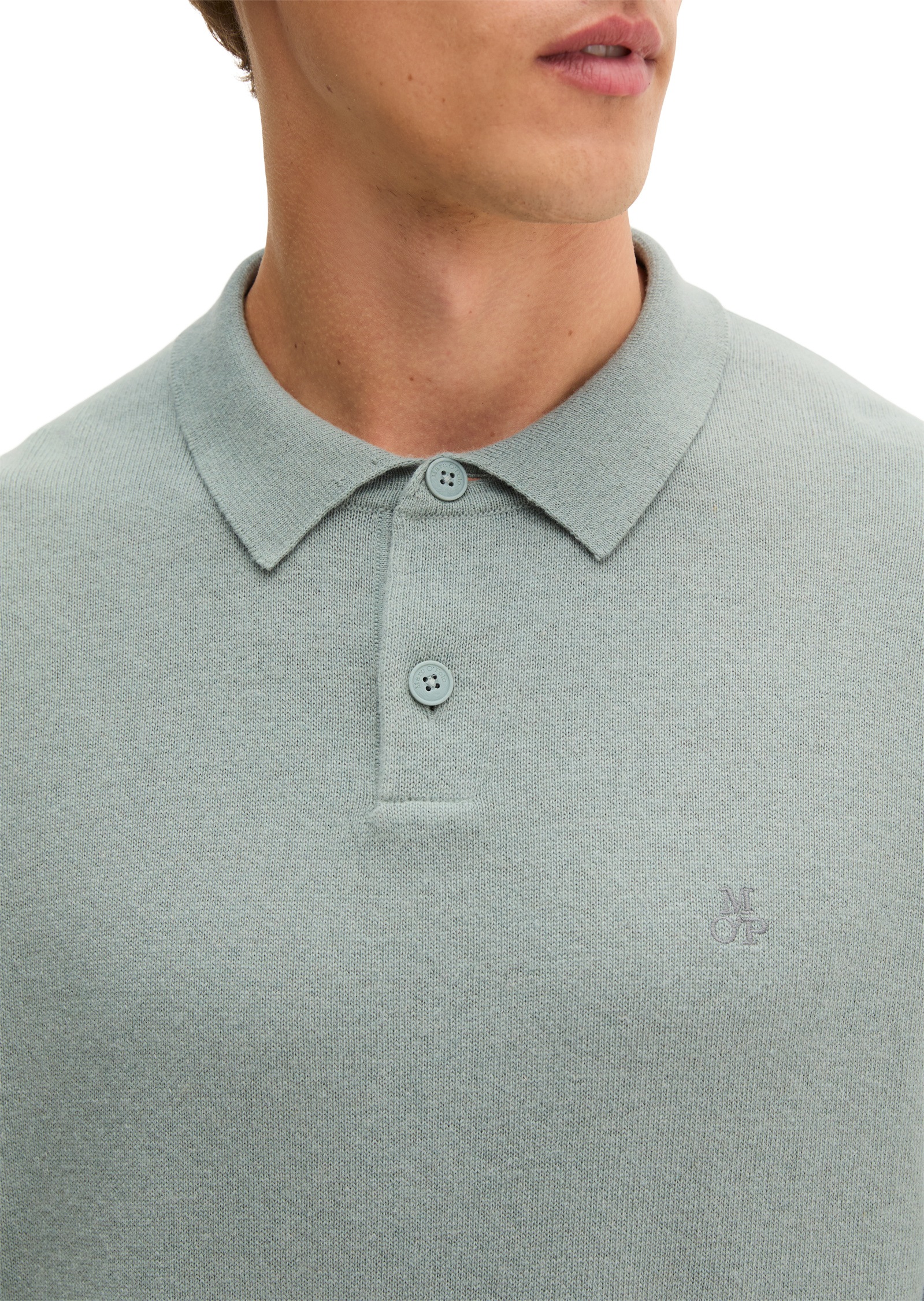 Marc O'Polo Langarm-Poloshirt »aus softem Bio-Bauwoll-Schurwoll-Mix«