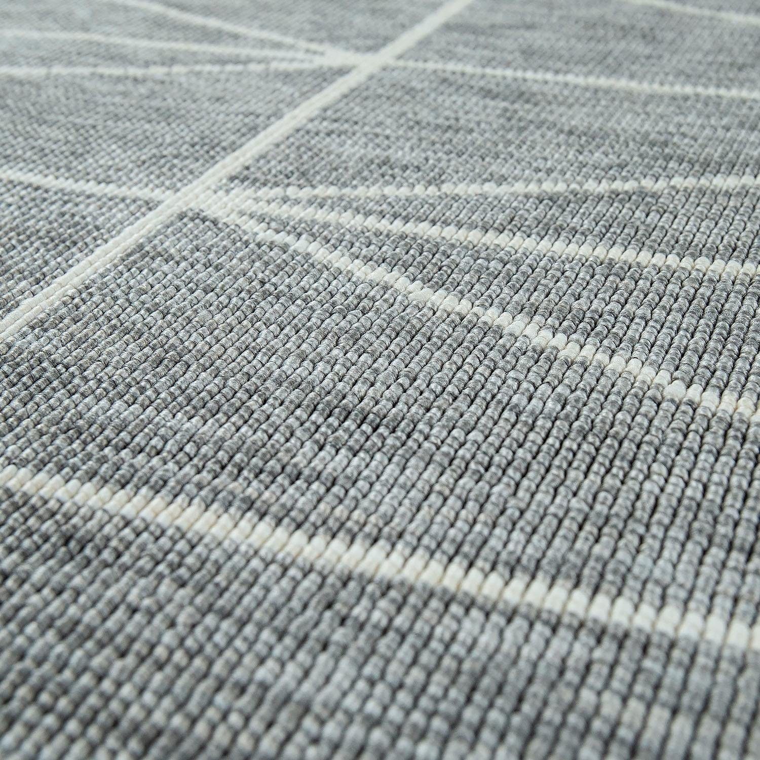 Paco Home Teppich »Brugge 224«, rechteckig, 4 mm Höhe, Flachgewebe, modernes gemetrisches Muster, In- und Outdoor geeignet