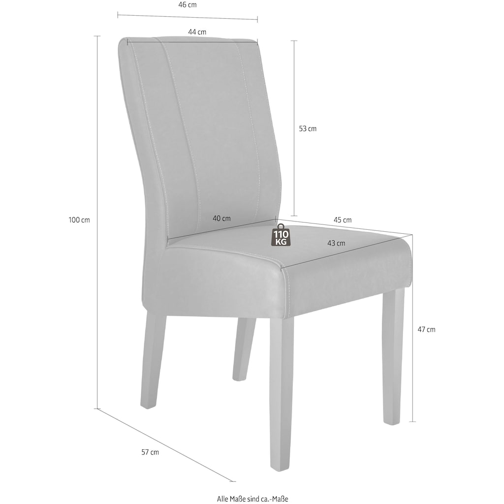 LC Esszimmerstuhl »Ice«, (Set), 2 St., Kunstleder