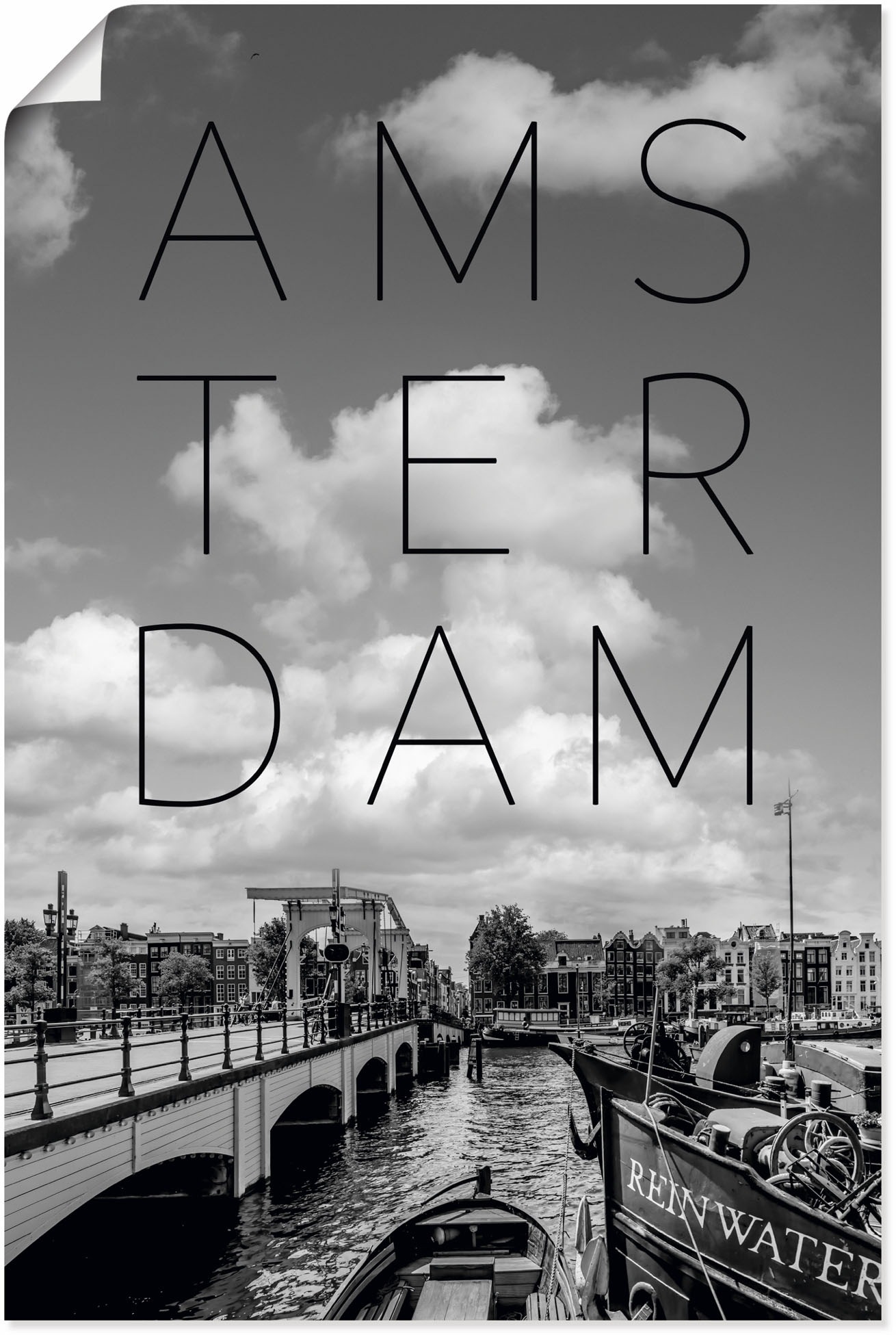 Black Friday Amsterdam, Poster (1 Wandbild Alubild, in »Magere oder in BAUR Amsterdam«, versch. Brug als | Artland Wandaufkleber Größen Leinwandbild, St.)
