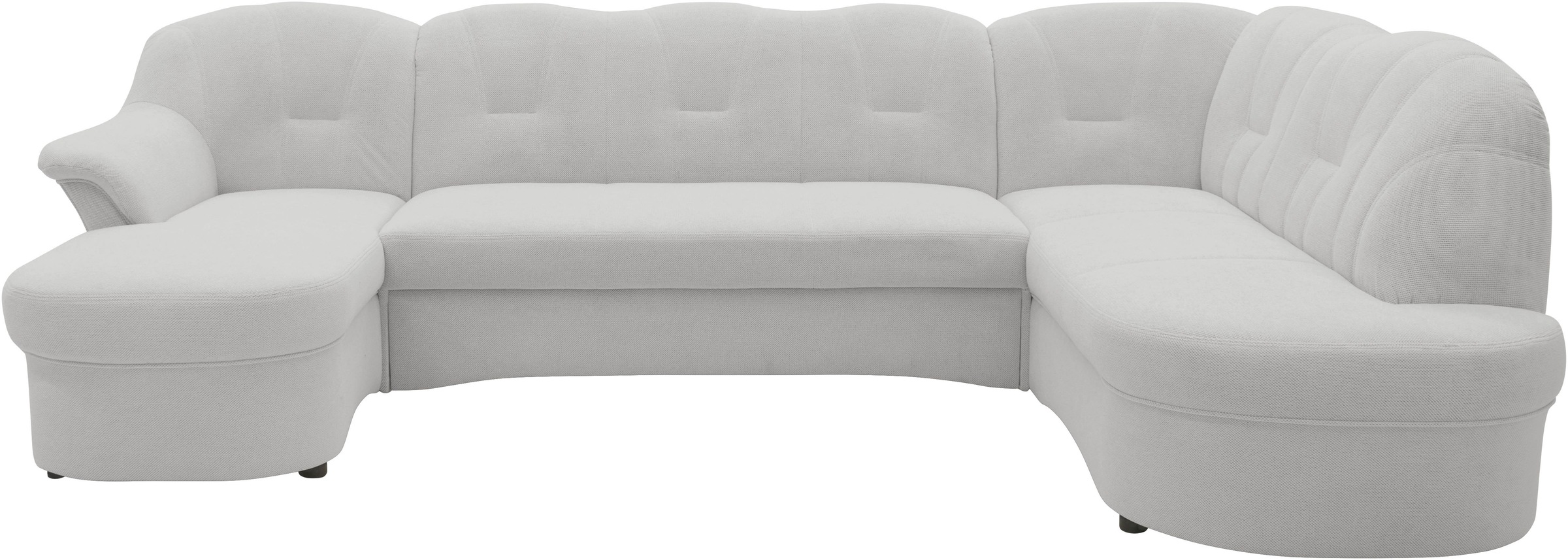 DOMO collection Wohnlandschaft »Flores auch in Leder-Bezug, B/T/H: 293/180/86 cm, U-Form«, (3 St.), wahlweise mit Bettfunktion, wahlweise mit Federkern