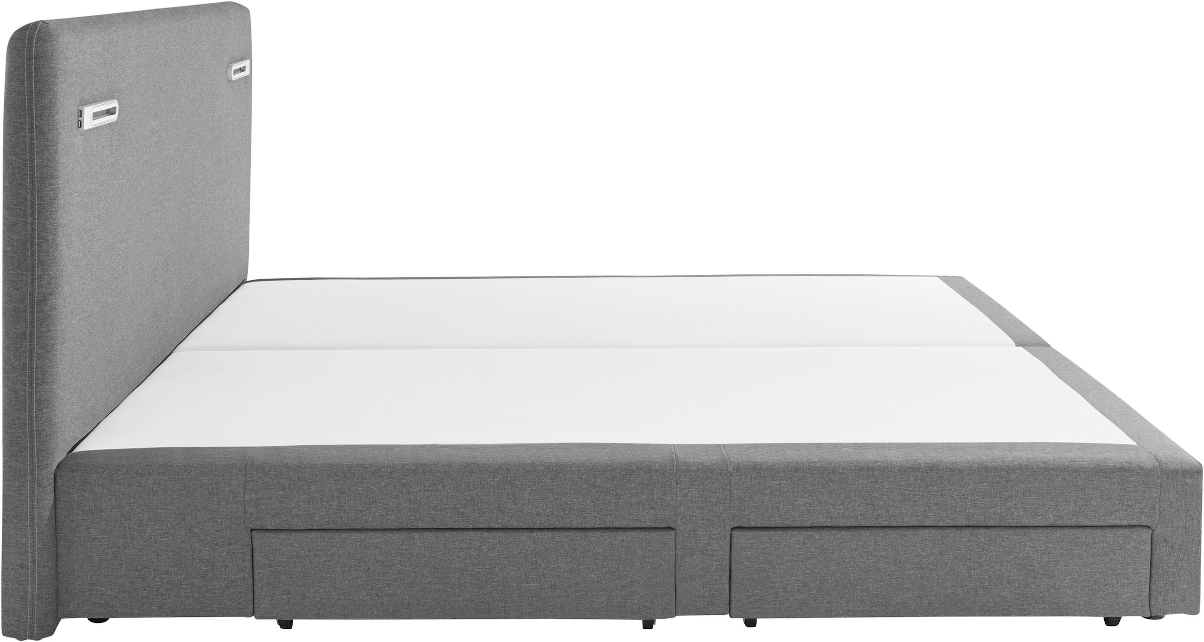 INOSIGN Boxbett »Luan«, Schubkästen, LED-Beleuchtung und Topper, in Breite 120 cm und 180 cm