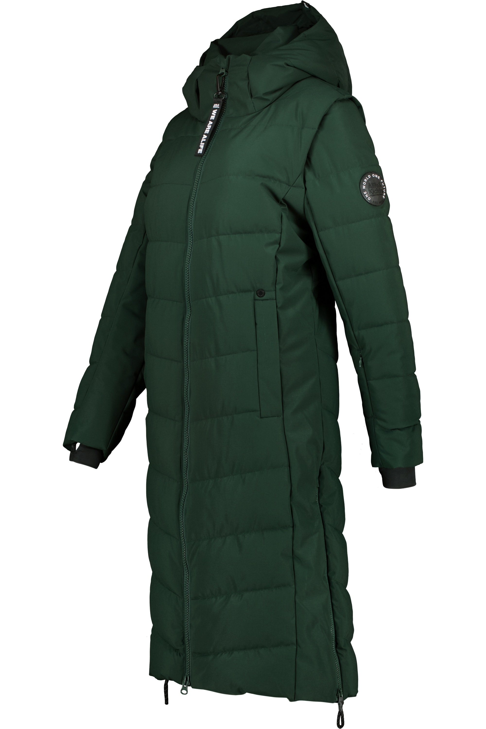 Alife & Kickin Steppjacke »Damen NellyAK A«, mit Kapuze, Mantel & Weste in einem, mit abnehmbaren Ärmeln in schmaler Passform