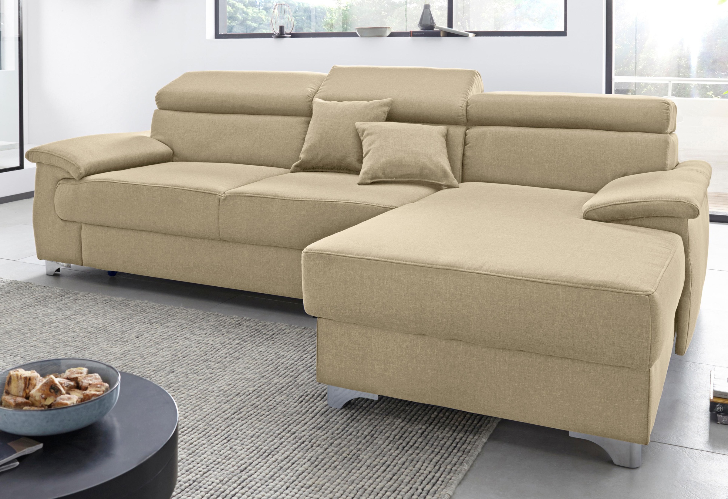 DOMO collection Ecksofa "Mira, inklusive Kopfteilverstellung für mehr Wohlf günstig online kaufen