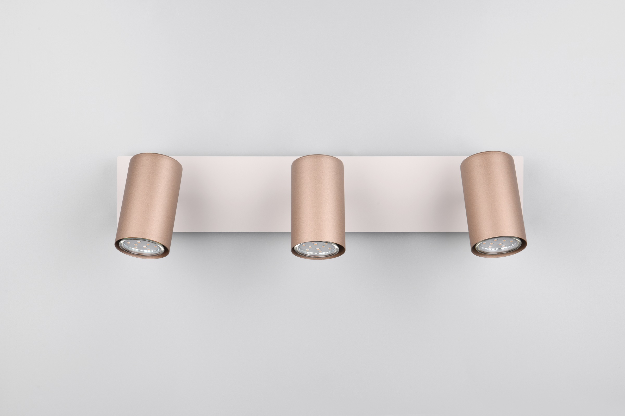 TRIO Leuchten Deckenstrahler »MARLEY, GU10 Deckenspot 1-flammig, exkl 3x GU10 max 35W, Wandspot«, 3 flammig, Leuchtmittel GU10 | Leuchtmittel wechselbar, flexibel verstellbarer GU10 Deckenspot in coffee + warm grey, 48x9 cm