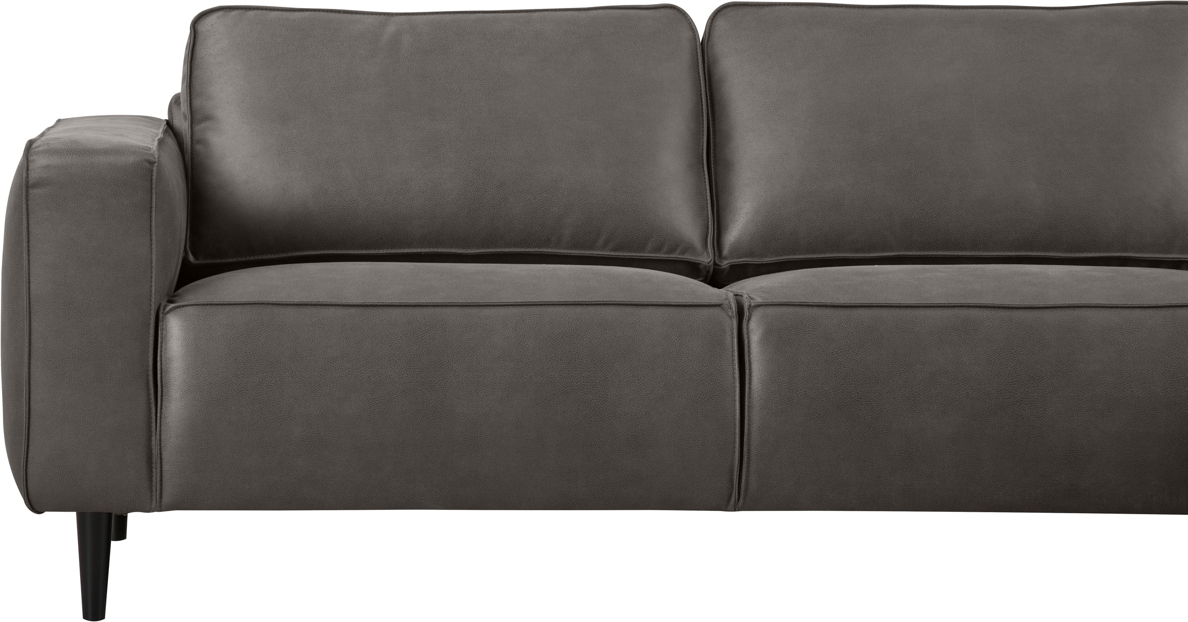 Places of Style Ecksofa »Fumone, Lederoptik oder Soft-Touch Chenille«, Breite 260, mit schwarzen Massivholzfüßen