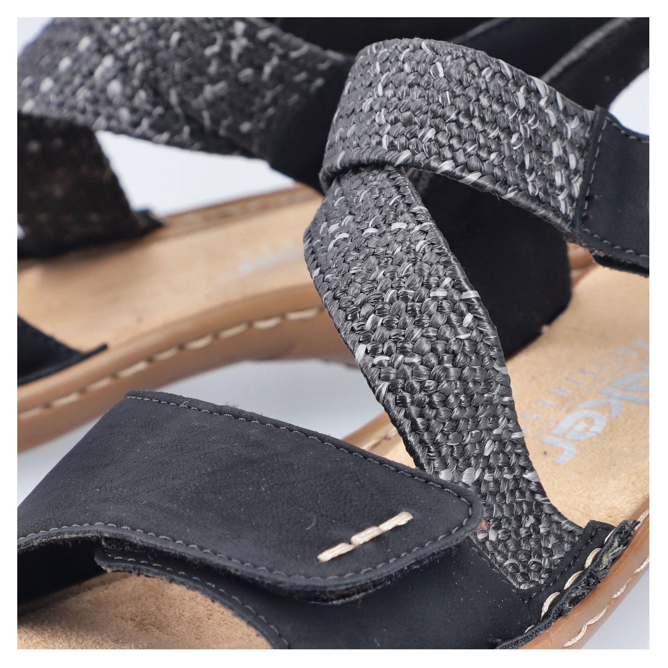 Rieker Sandale, Sommerschuh, Sandalette, Urlaubschuh mit Klettverschlüsse
