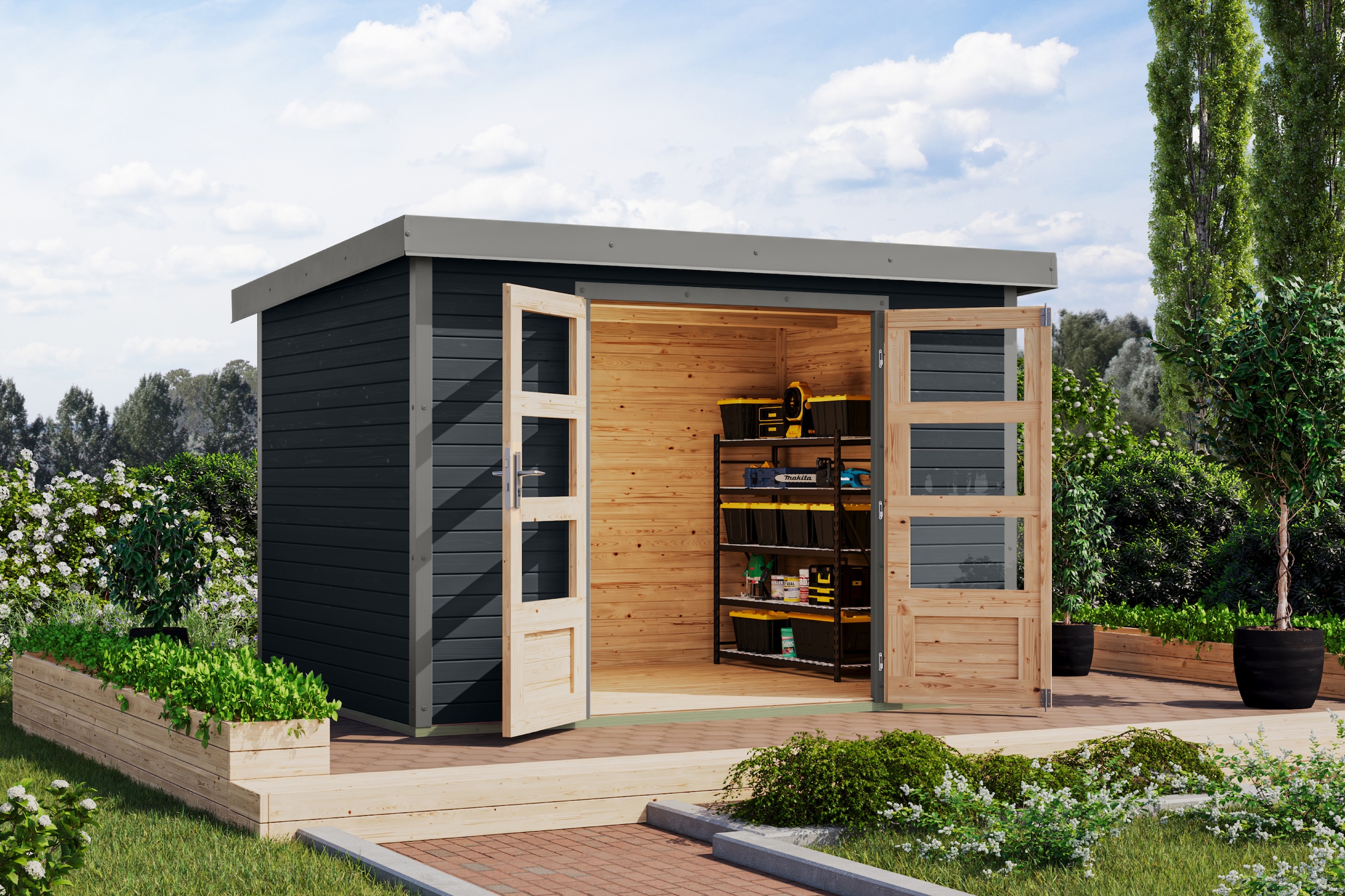 Karibu Gartenhaus "Jupiterino 4, in verschiedenen Farben"