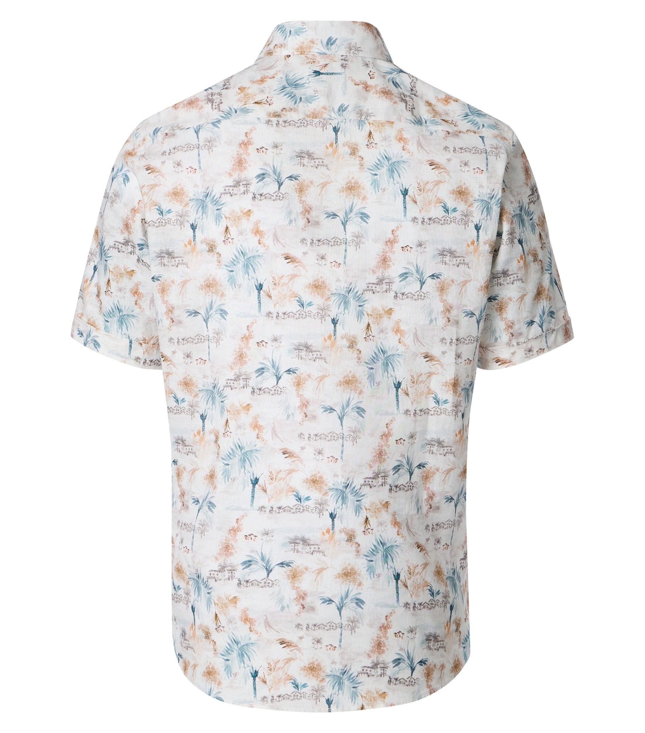 CASAMODA Kurzarmhemd »CASAMODA Leinenhemd Kurzarm Print«