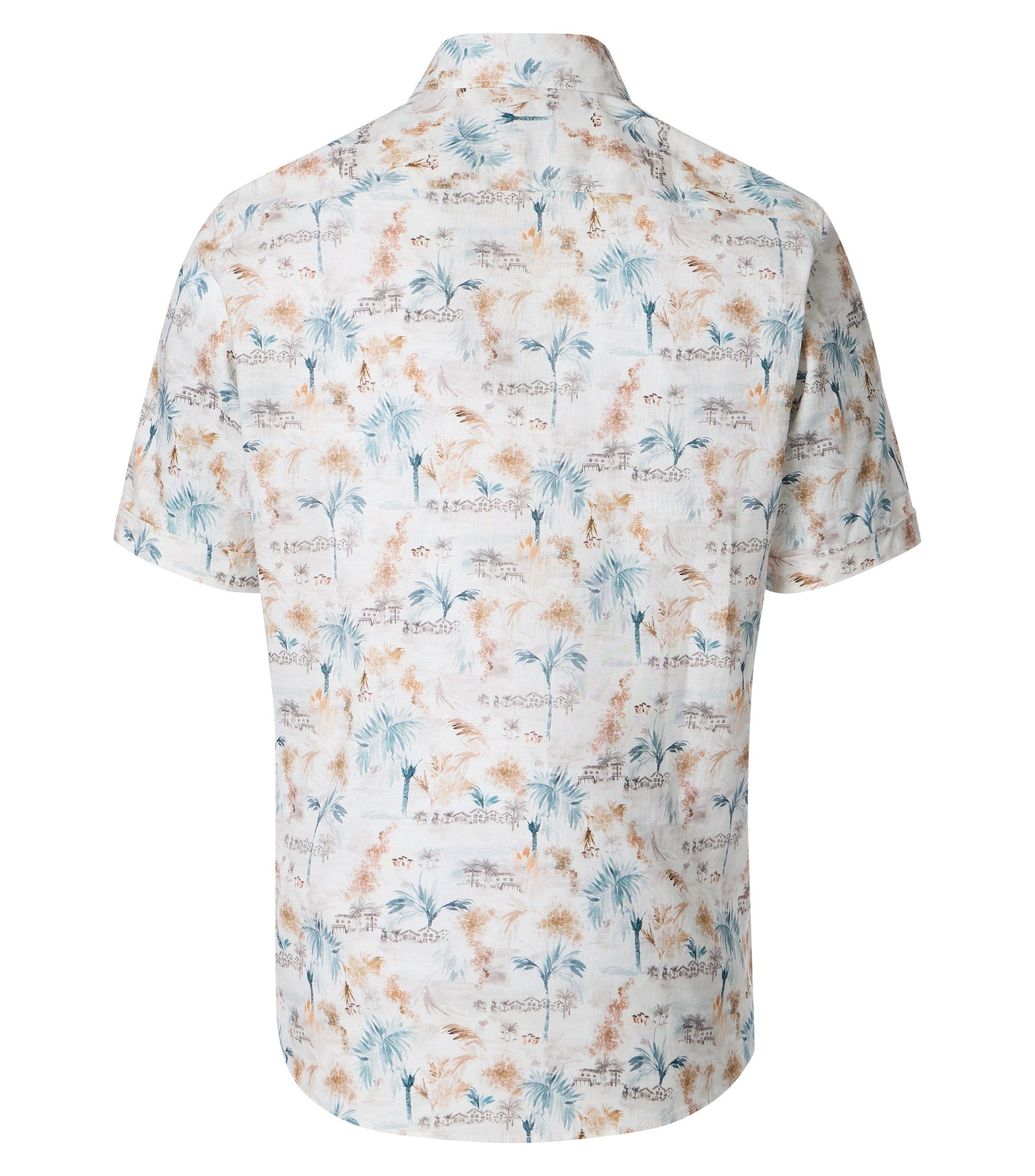 CASAMODA Kurzarmhemd "CASAMODA Leinenhemd Kurzarm Print" günstig online kaufen