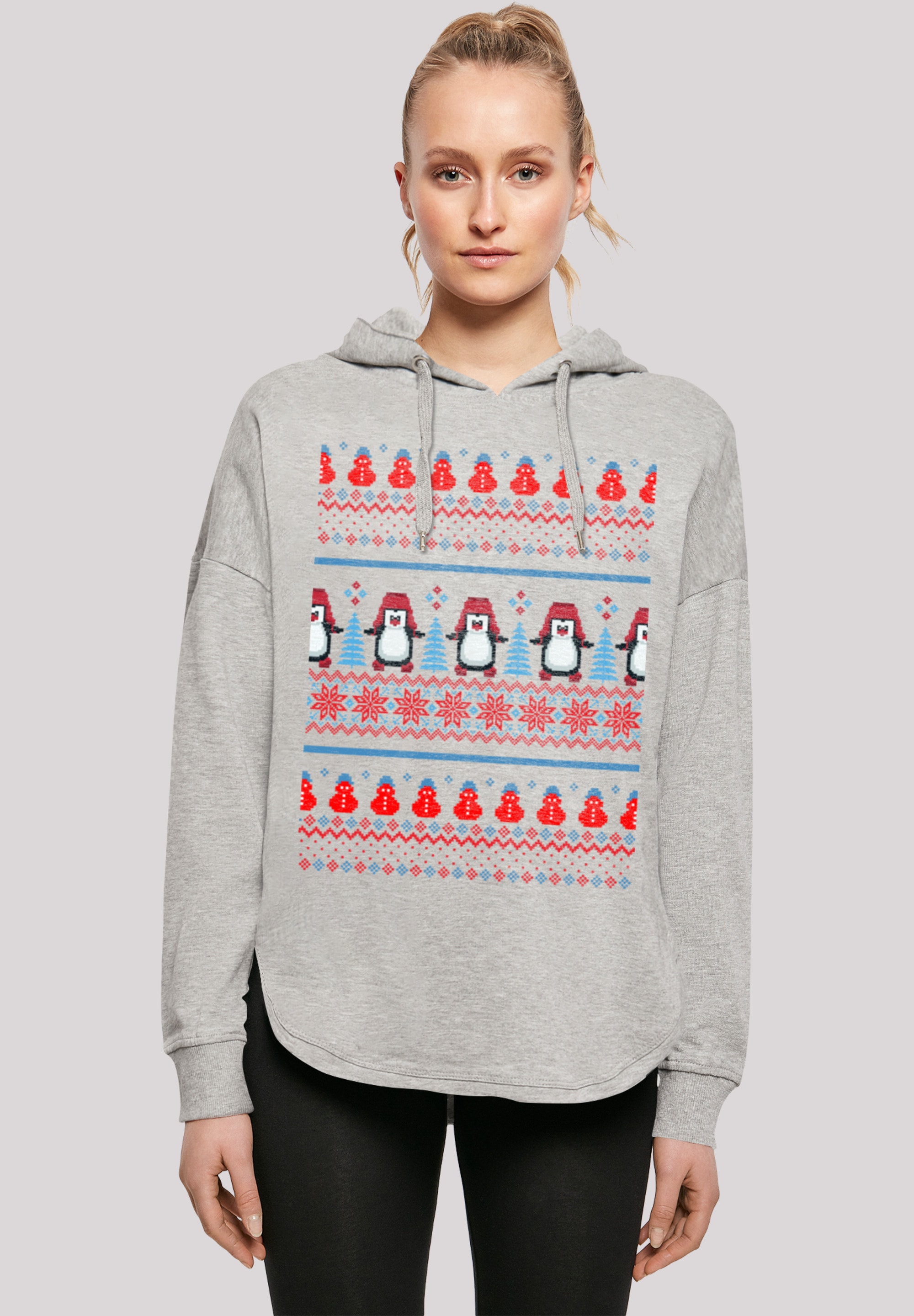 F4NT4STIC Kapuzenpullover "Christmas Pinguin Muster", Print