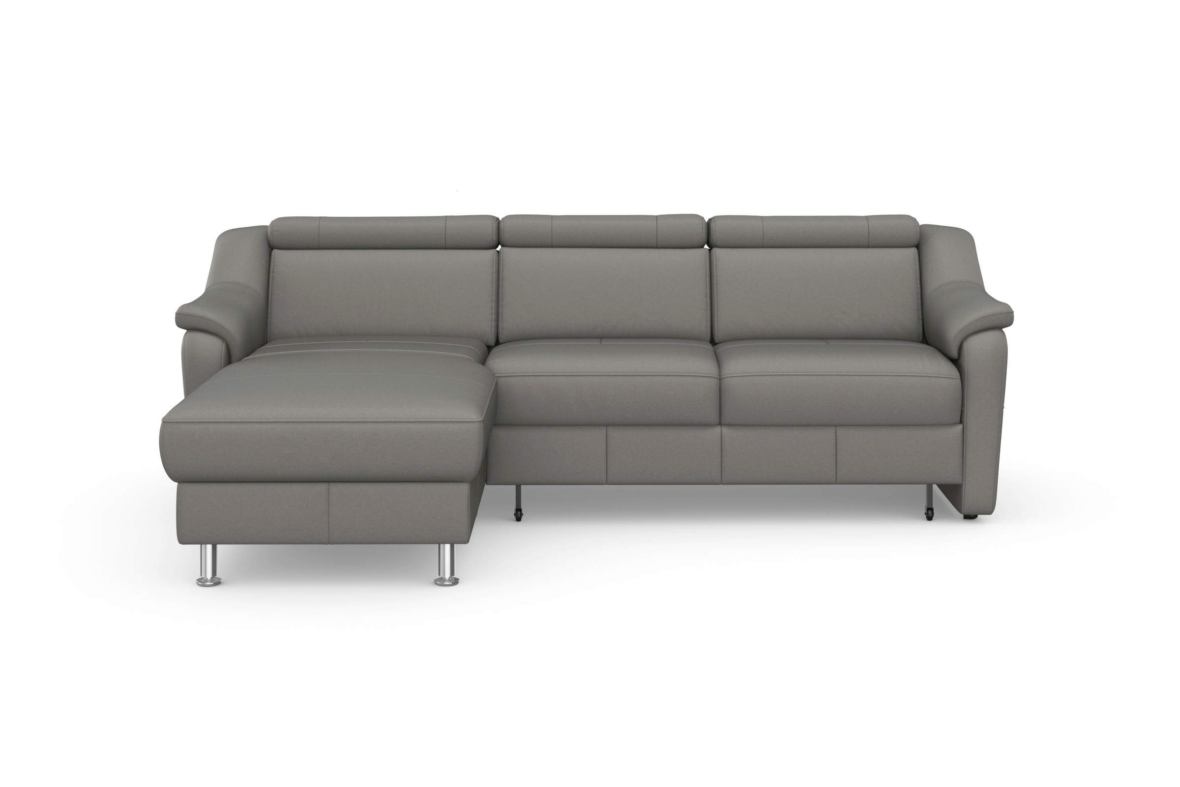 Ecksofa SIT & MORE, B:257cm H:84cm T:166cm, grau, Wohnzimmer, Sofas, "Freetown L-Form", inklusive Kopfteilverstellung und komfortablem Federkern