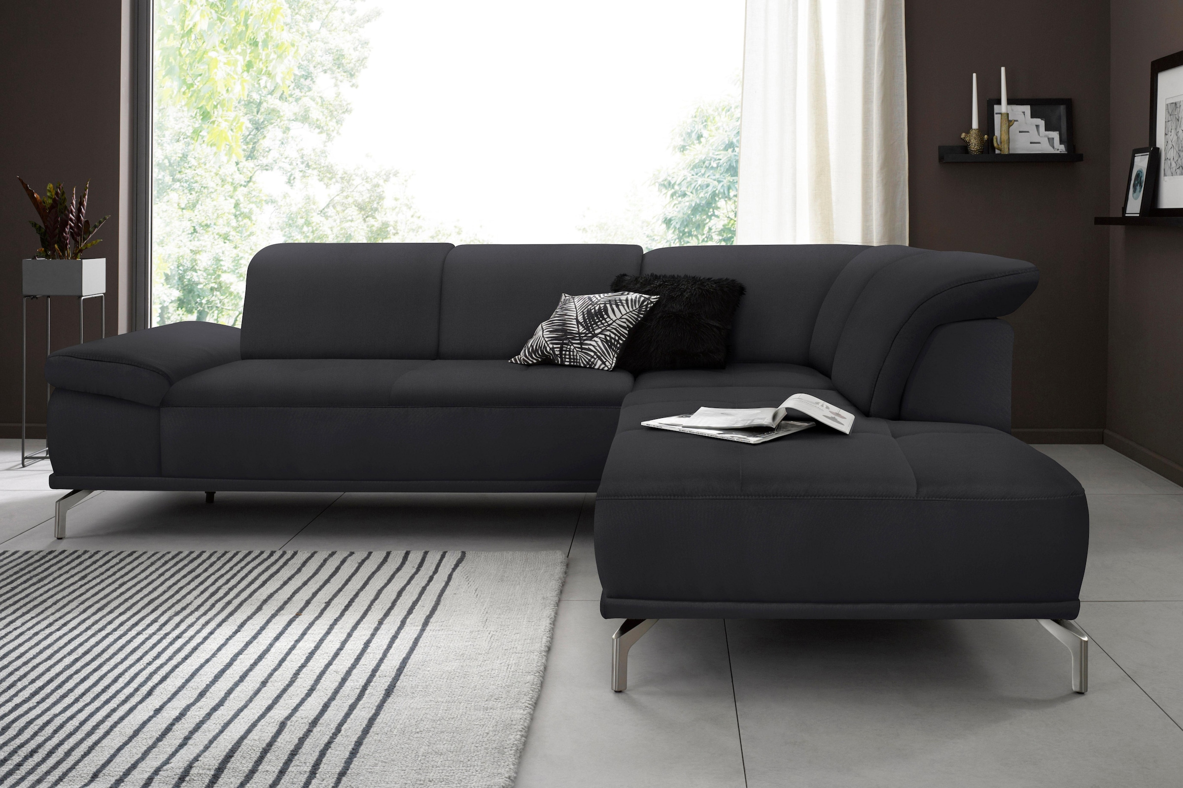 Places of Style Ecksofa "Caluna L-Form", mit Sitztiefen- und Kopfteilverste günstig online kaufen