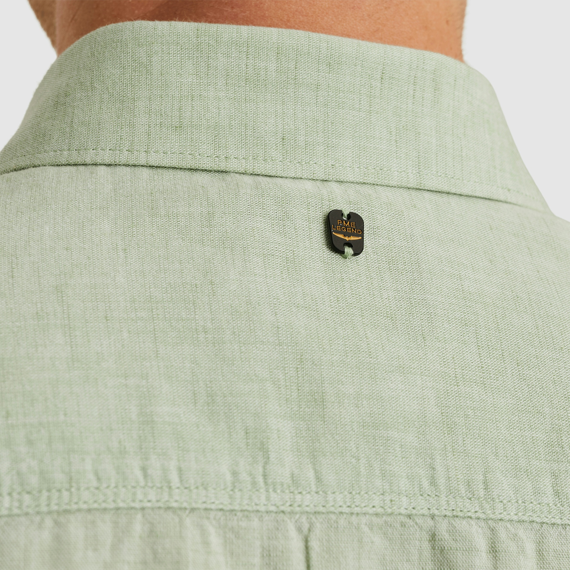 PME LEGEND Kurzarmhemd »Short Sleeve Shirt Ctn Linen 2 tone«, in melierter Optik
