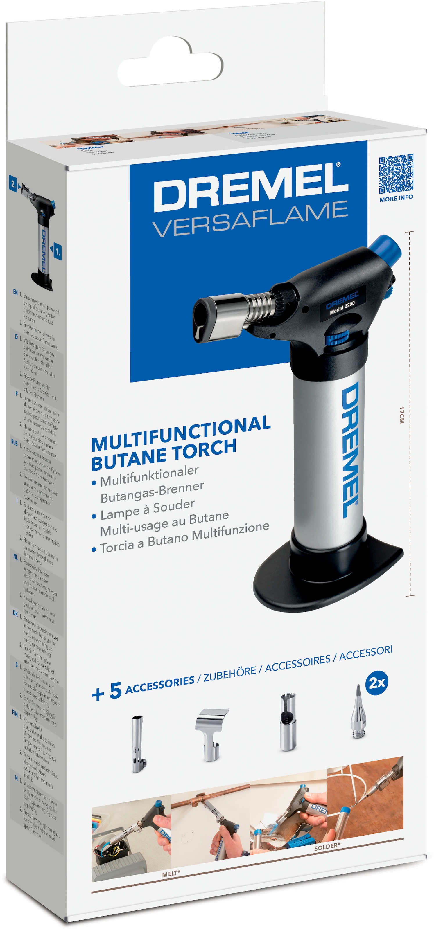 Bosch Home & Garden Lötkolben »»VersaFlame« (2200-5)«, Piezo, Tankinhalt 34ml, Multifunktionaler Butangas Lötkolben