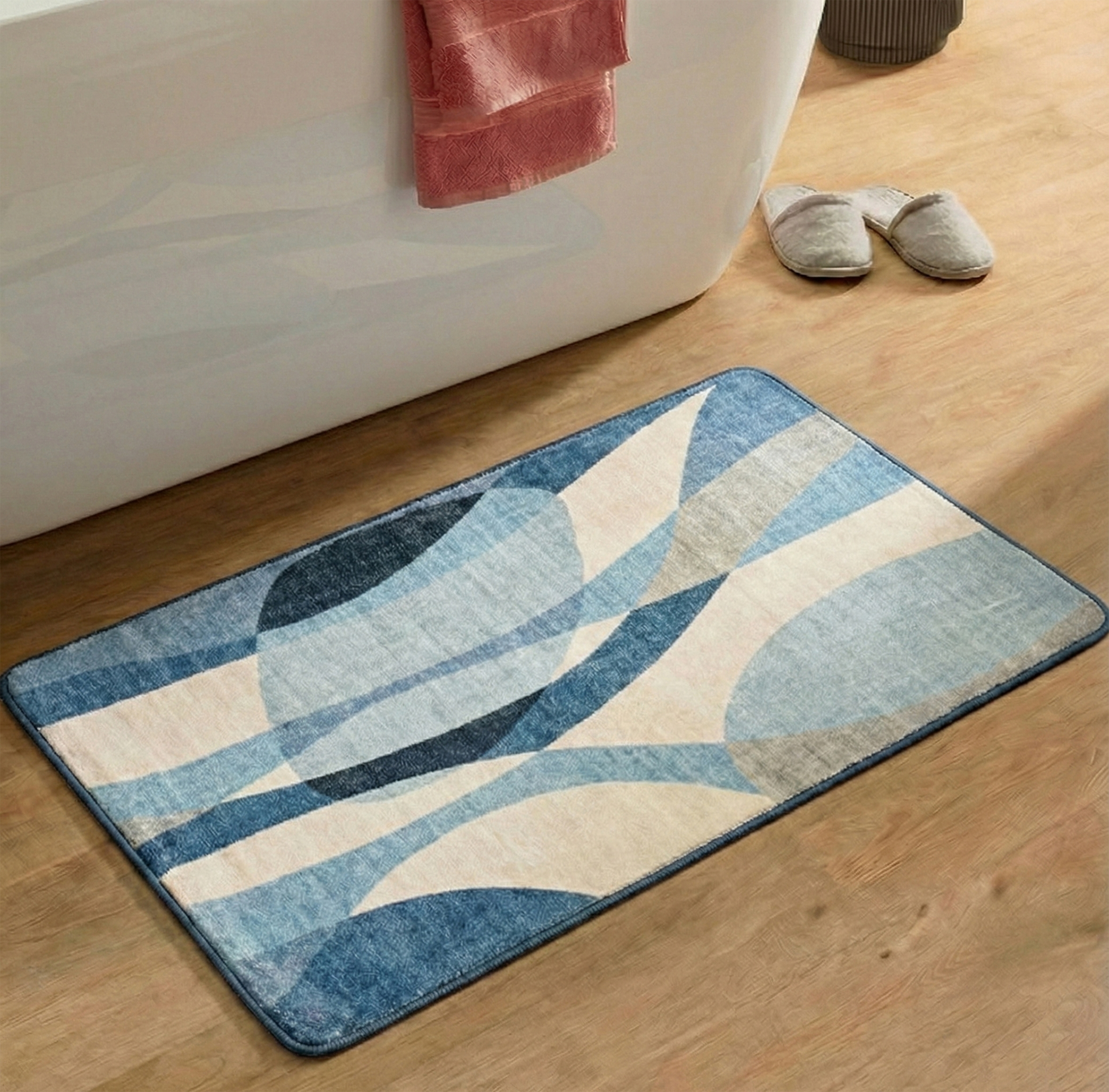 Gino Falcone Badematte "Aquata GF-170, Badvorleger, Badezimmer Teppich" Höhe 7 mm rutschhemmend beschichtet fußbodenheizungsgeeignet Badteppich, bedruckt, modernes Design, rechteckig
