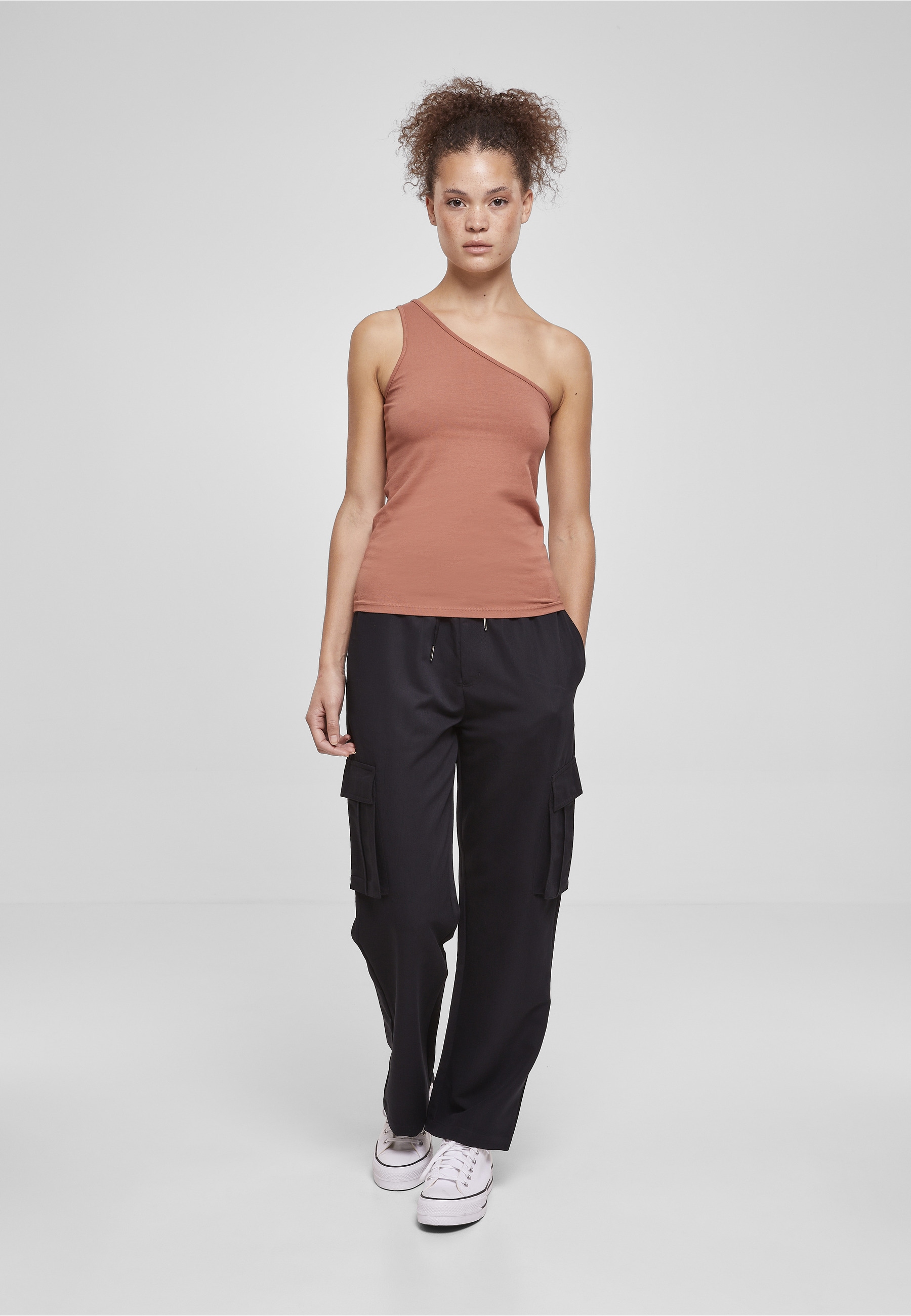 URBAN CLASSICS Tanktop »Urban Classics Damen Ladies Asymmetric Top« 1 Stk.