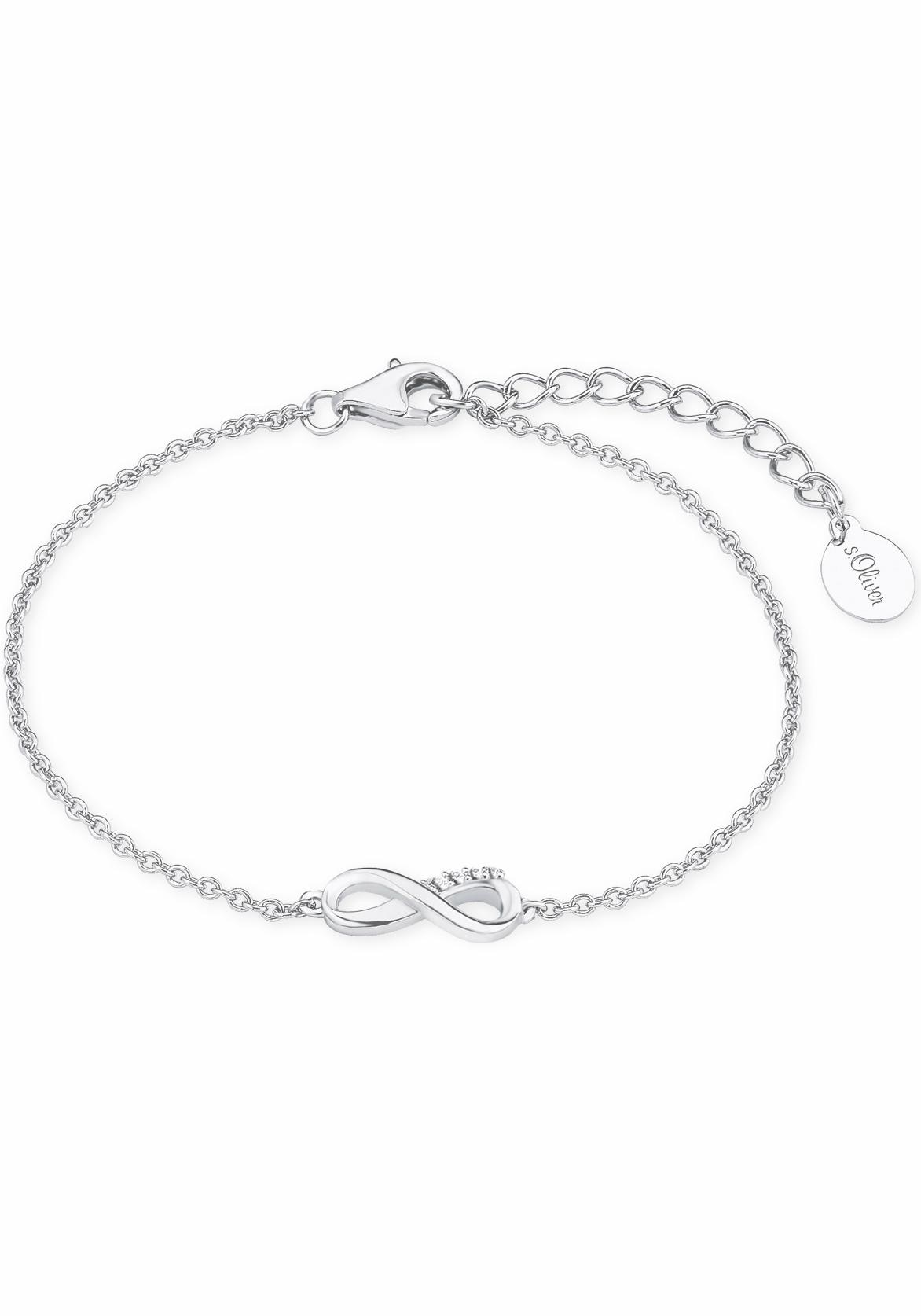S.OLIVER Damen Silberarmband "Infinity/Unendlichkeit", 19cm, Silber 925 (Sterlingsilber), silber, Silber 925 (Sterlingsilber), Armbänder, mit