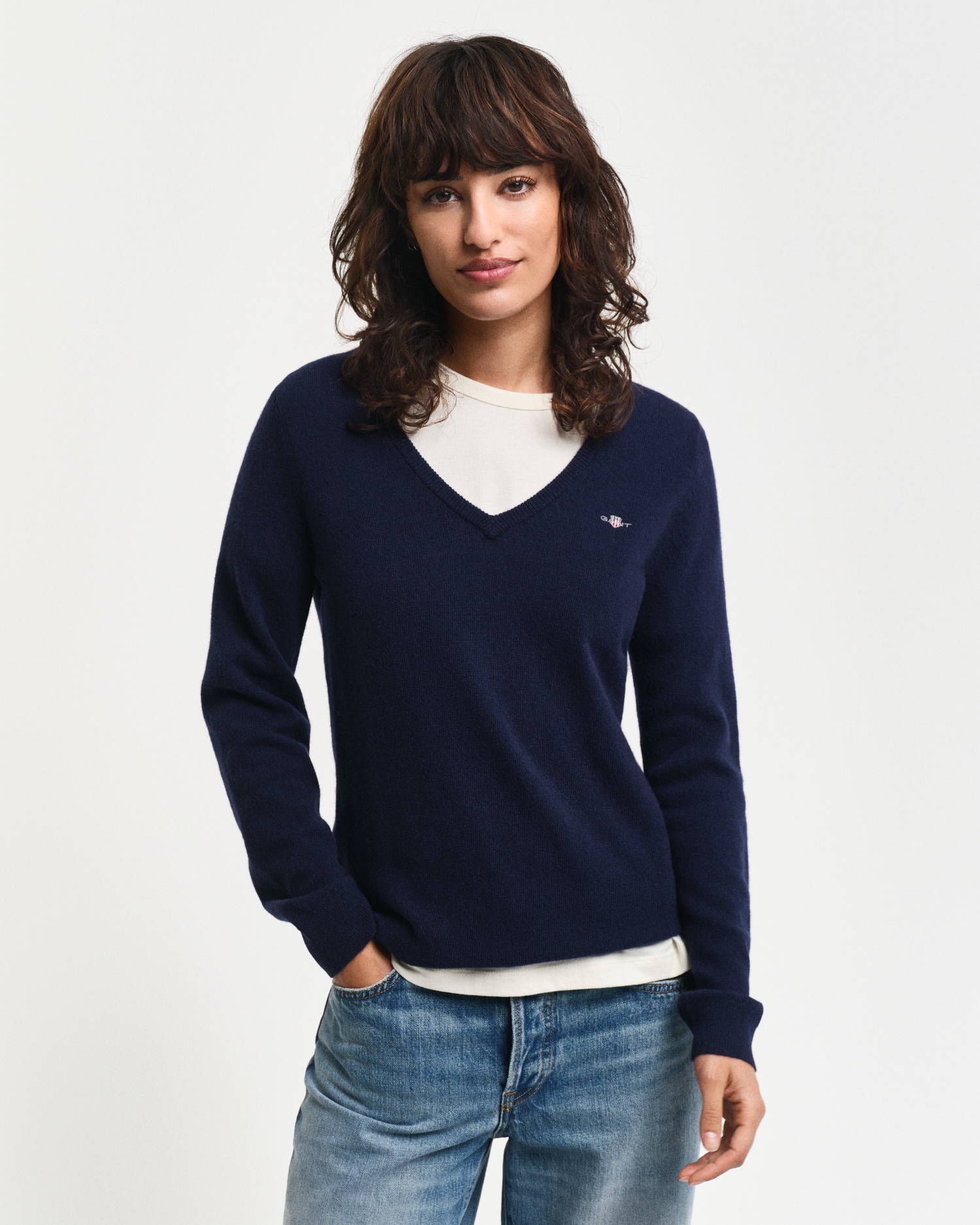 Gant V-Ausschnitt-Pullover "EXTRAFINE LAMBSWOOL V-NECK"