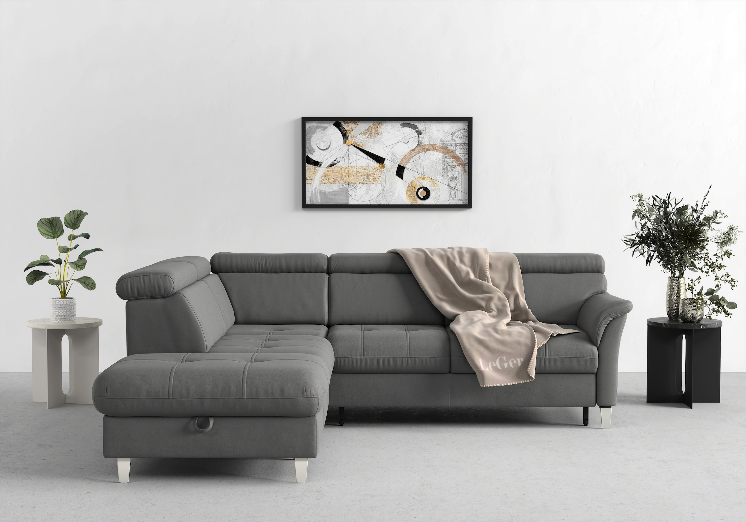 sit&more Ecksofa "Marano L-Form" inklusive Kopfteilverstellung, optional Schlaffunktion & Bettkasten