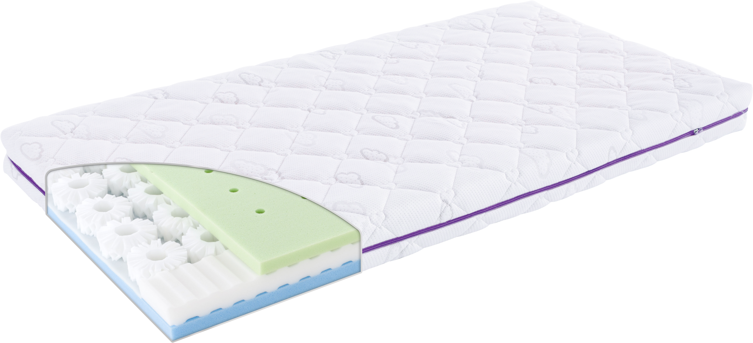 Babymatratze TRÄUMELAND, B:60cm H:11cm L:120cm, weiß, Bezug: 62% Polyester, 38% Lyocell (TENCEL ). Steppfüllung: 100% Polyester, Matratzen, "Matratze