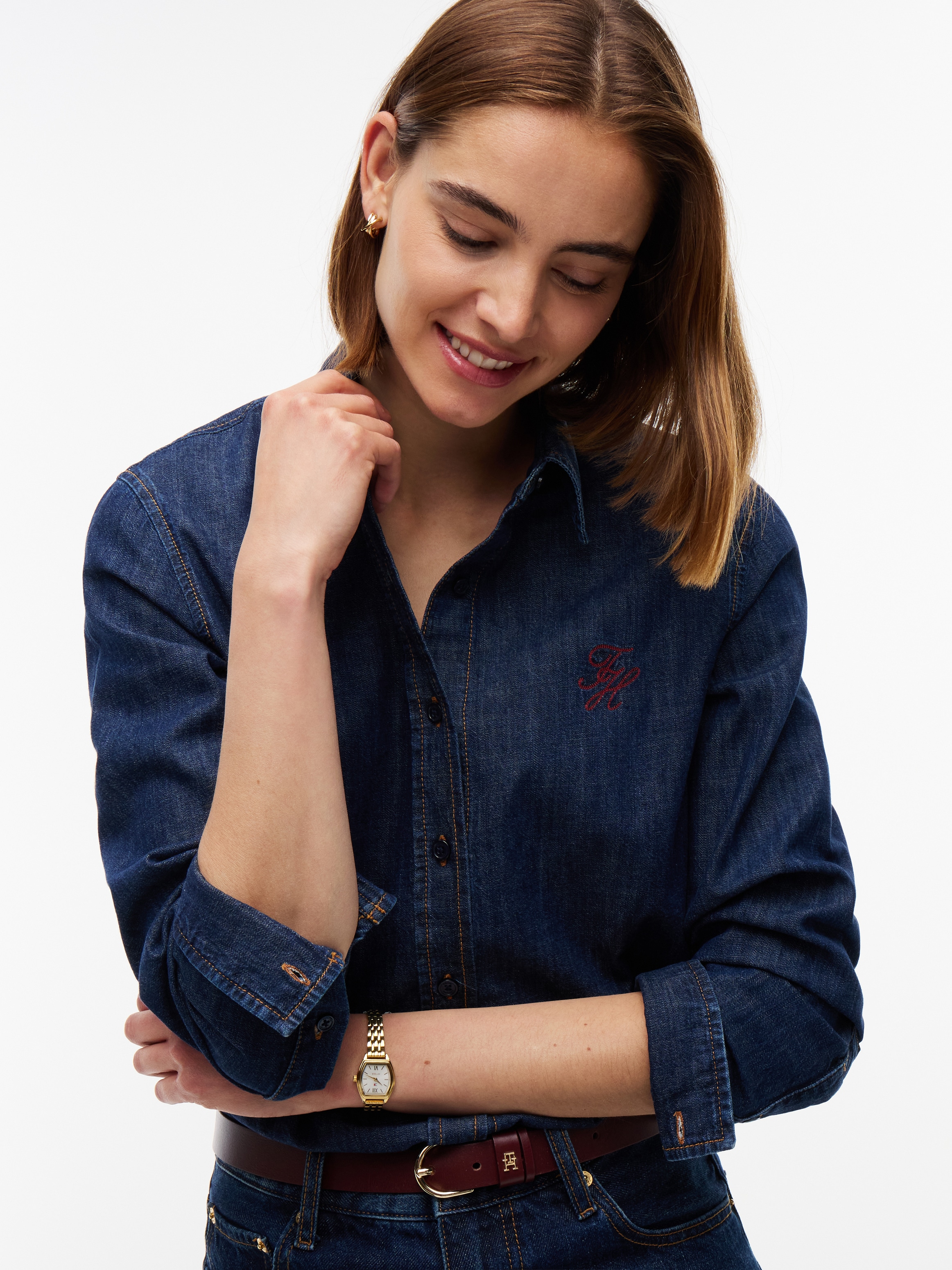 Tommy Hilfiger Jeansbluse »RELAXED SHIRT MYF« Baumwolle, relaxed fit