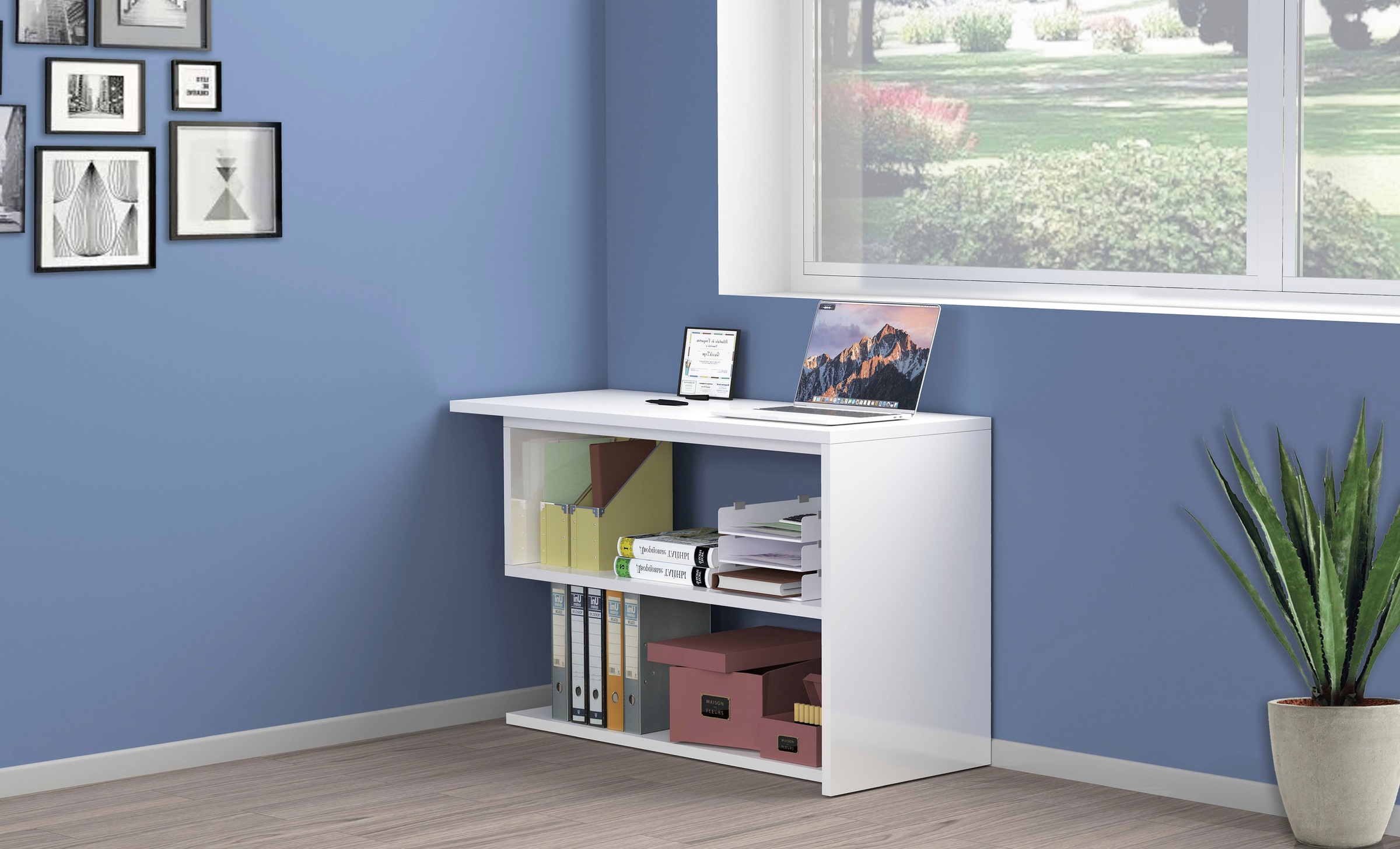 INOSIGN Schreibtisch »Volta, Made in Italy«, multifunktional - als Computertisch, Eckschreibtisch oder Sideboard