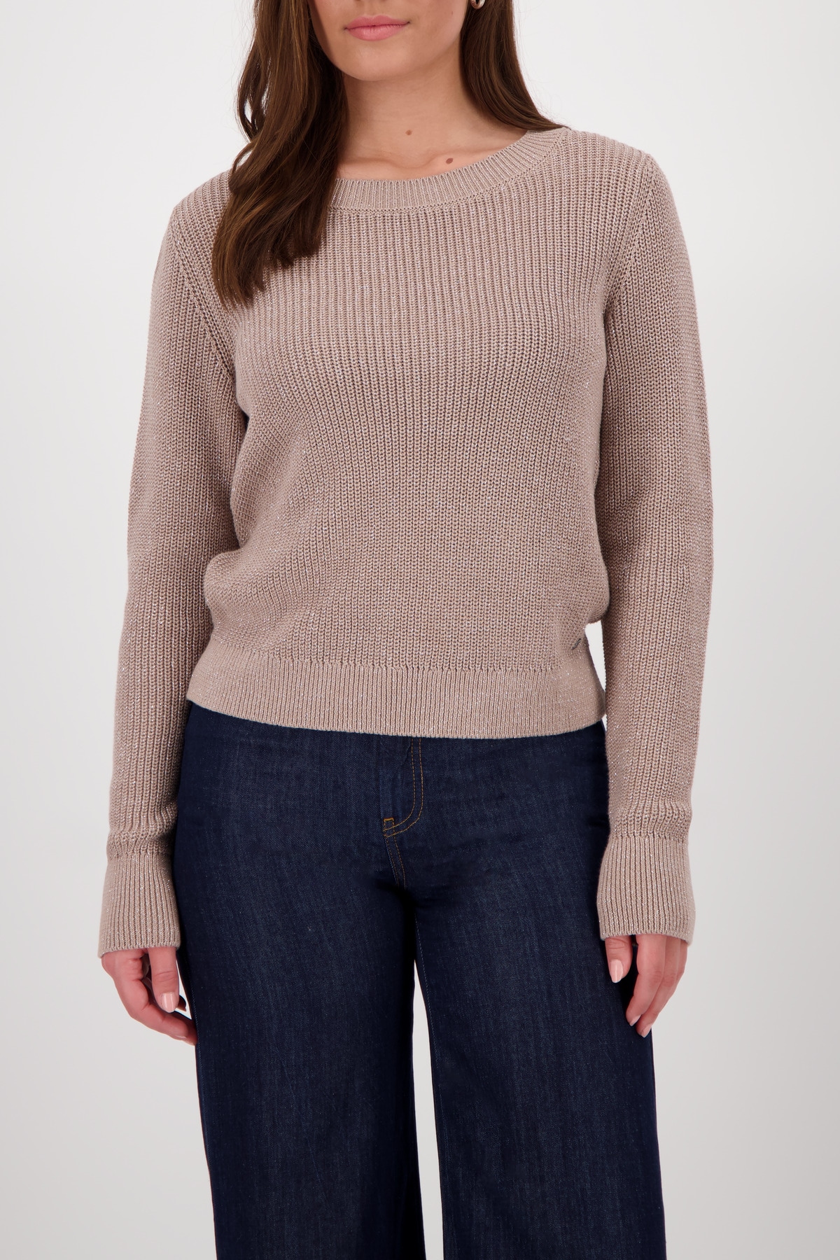 Monari Strickpullover "Pullover Basic Lurex", Mit Rundhalsausschnitt günstig online kaufen