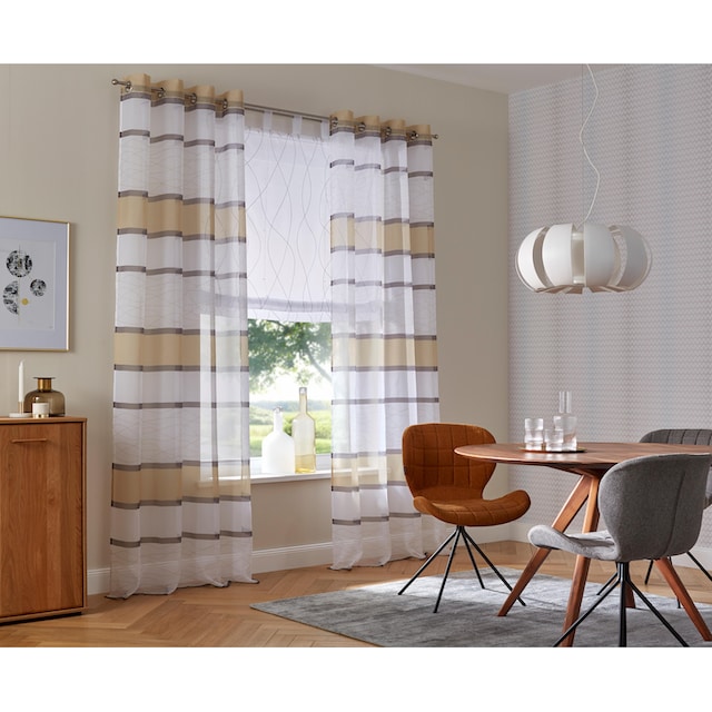 my home Raffrollo, mit Schlaufen, Transparent, Voile, Polyester | BAUR