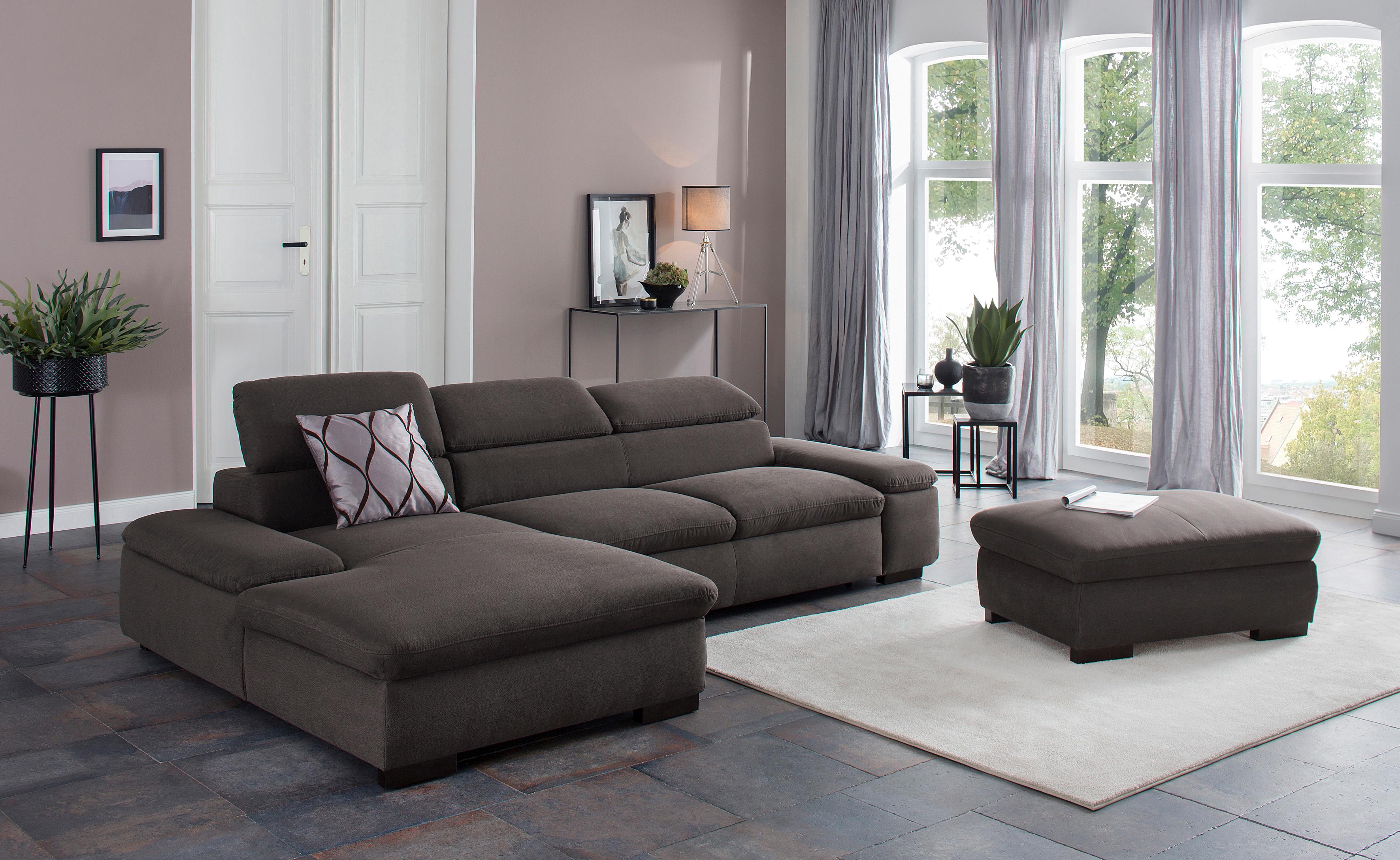 OTTO home Ecksofa "Alberto L-Form" mit Kopfteilverstellung, wahlweise mit Schlaffunktion