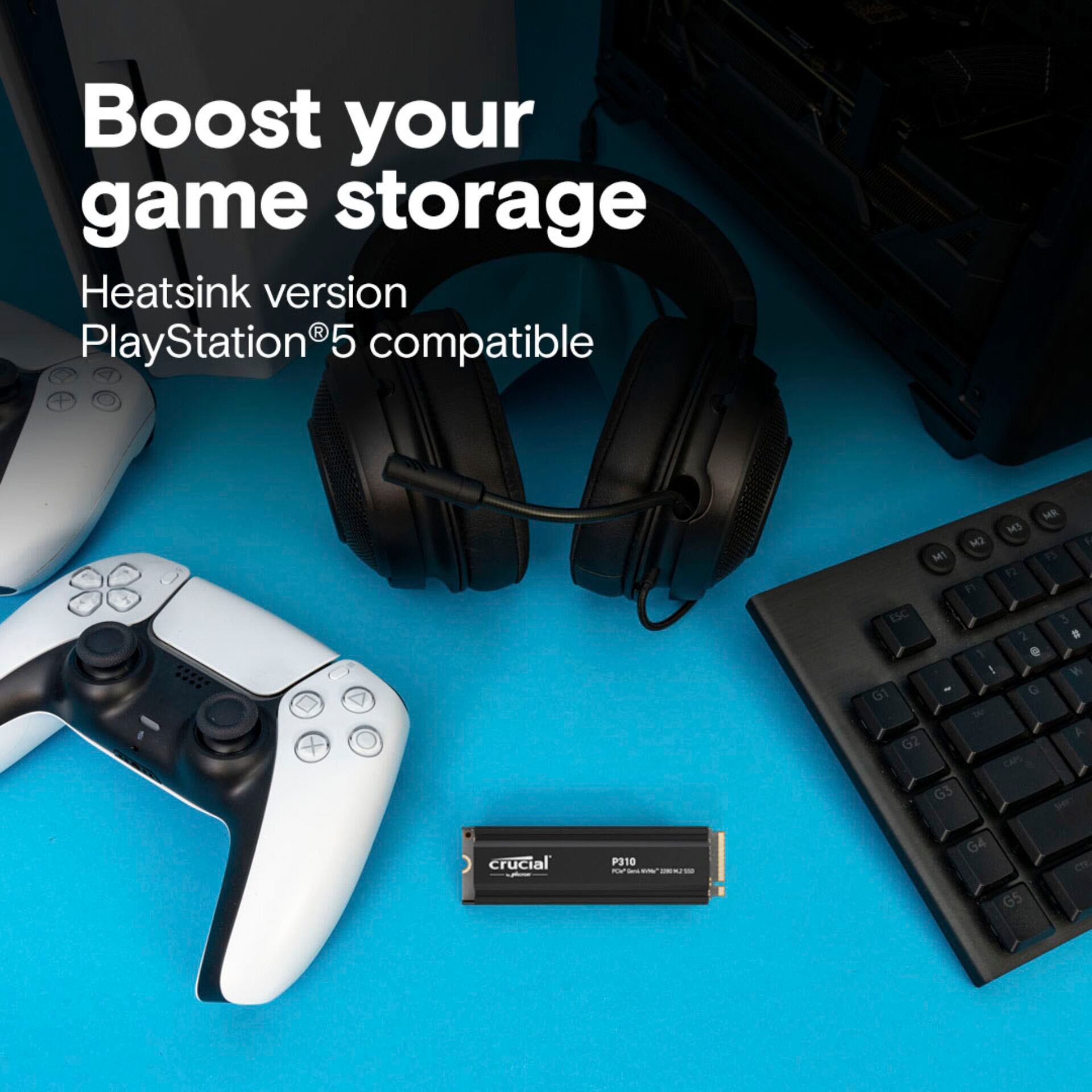 Crucial SSD-Festplatte »P310 Gen4 2280 1TB mit Heatsink« 1000 GB Anschluss M.2 (2880)