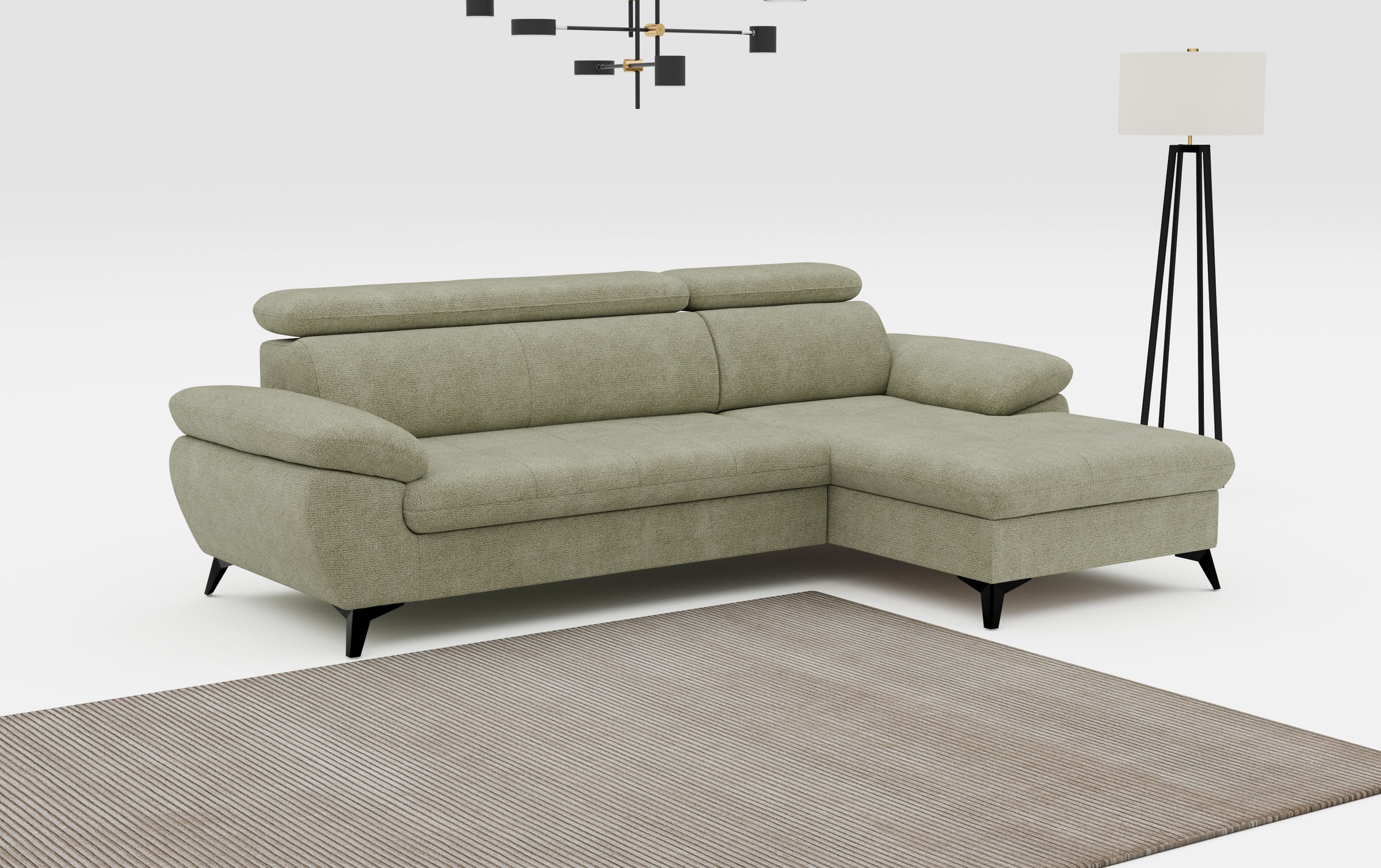 COTTA Ecksofa "Hudson L-Form, B: 261 cm" mit Kopfteilverstellung, optional günstig online kaufen
