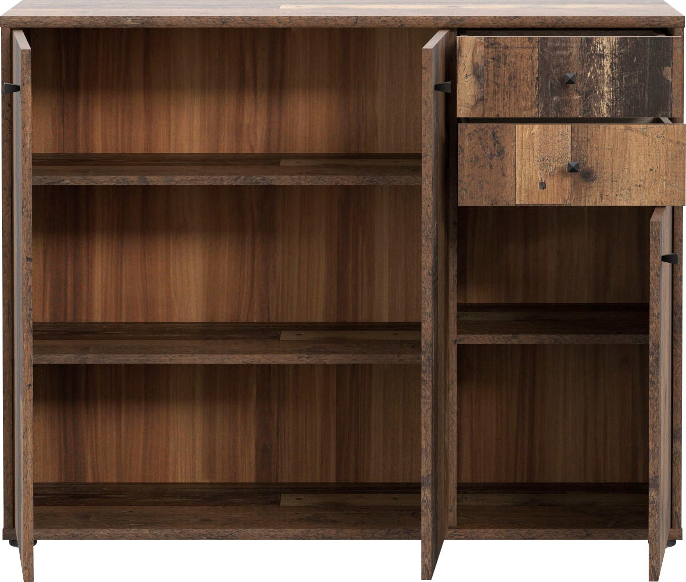 FORTE Kommode »Tempra, Kommode, 3 Türen, 2 Schubkästen, viel Stauraum« Breite 108,8 cm