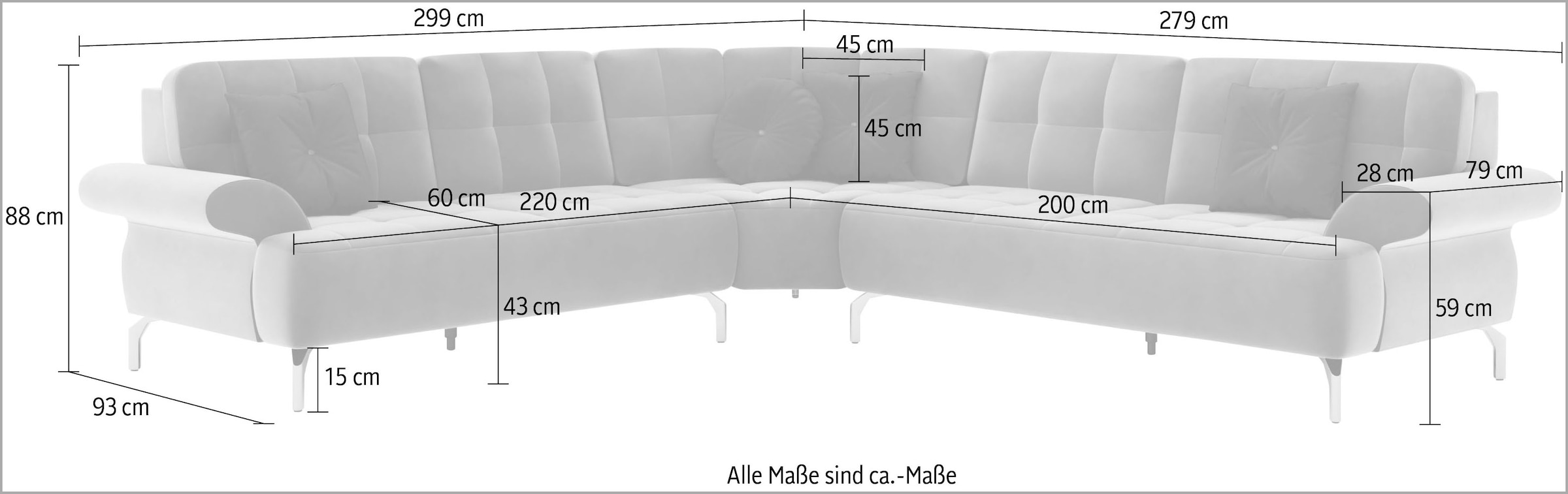 sit&more Ecksofa »Orient Zierkissen Strass-Stein, | Metallfüße BAUR 1«, mit bestellen inkl. 4 goldfarbene