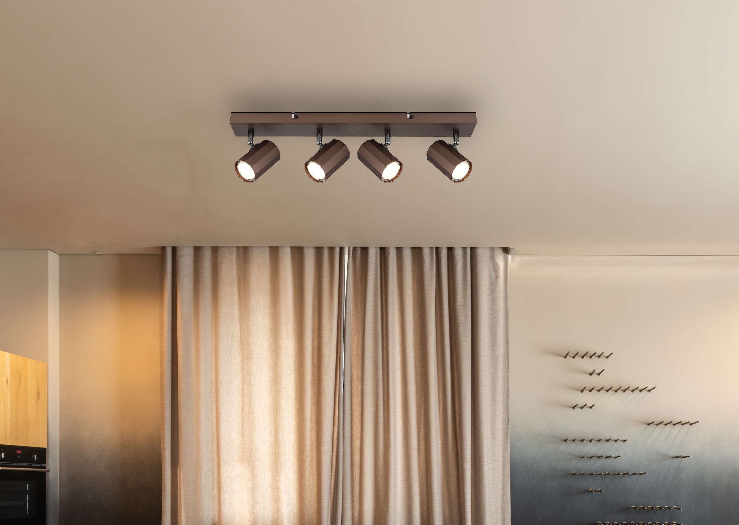 GLOBO LIGHTING Deckenstrahler »JAMES«, Leuchtmittel GU10 | ohne Leuchtmittel, Deckenspot/bronzefarben/Wohnzimmer/Flur/Schlafzimmer