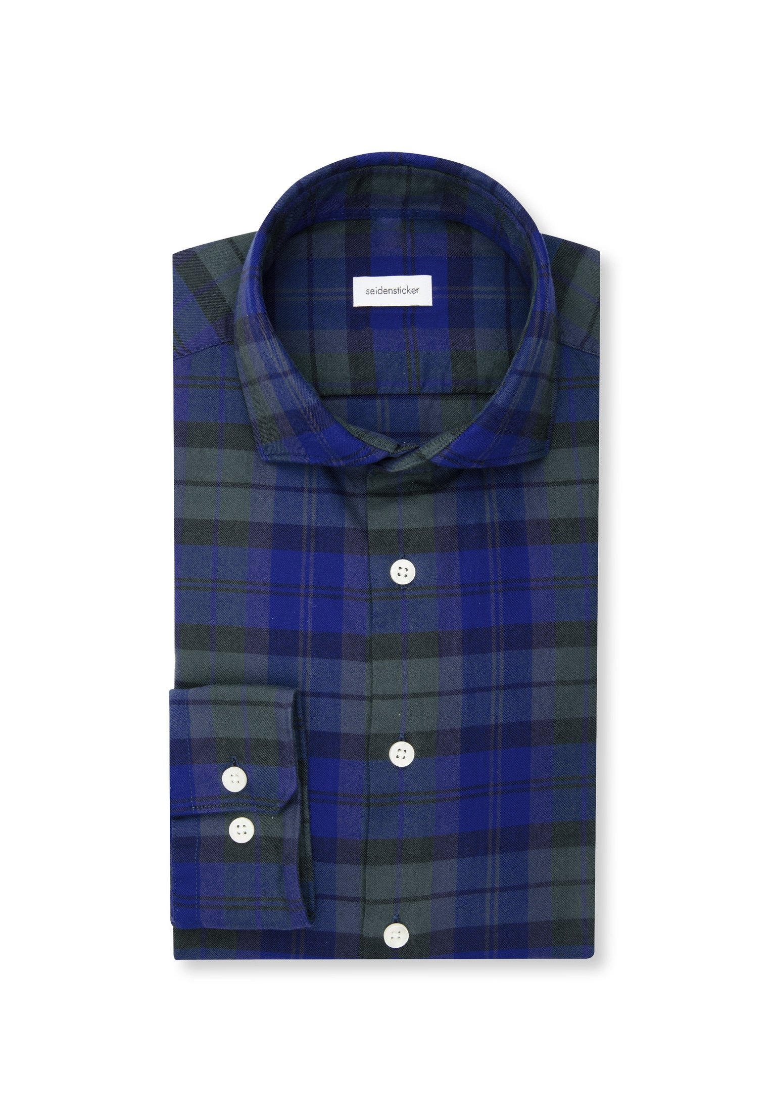 seidensticker Flanellhemd Slim 1/1 Kentkragen Karo