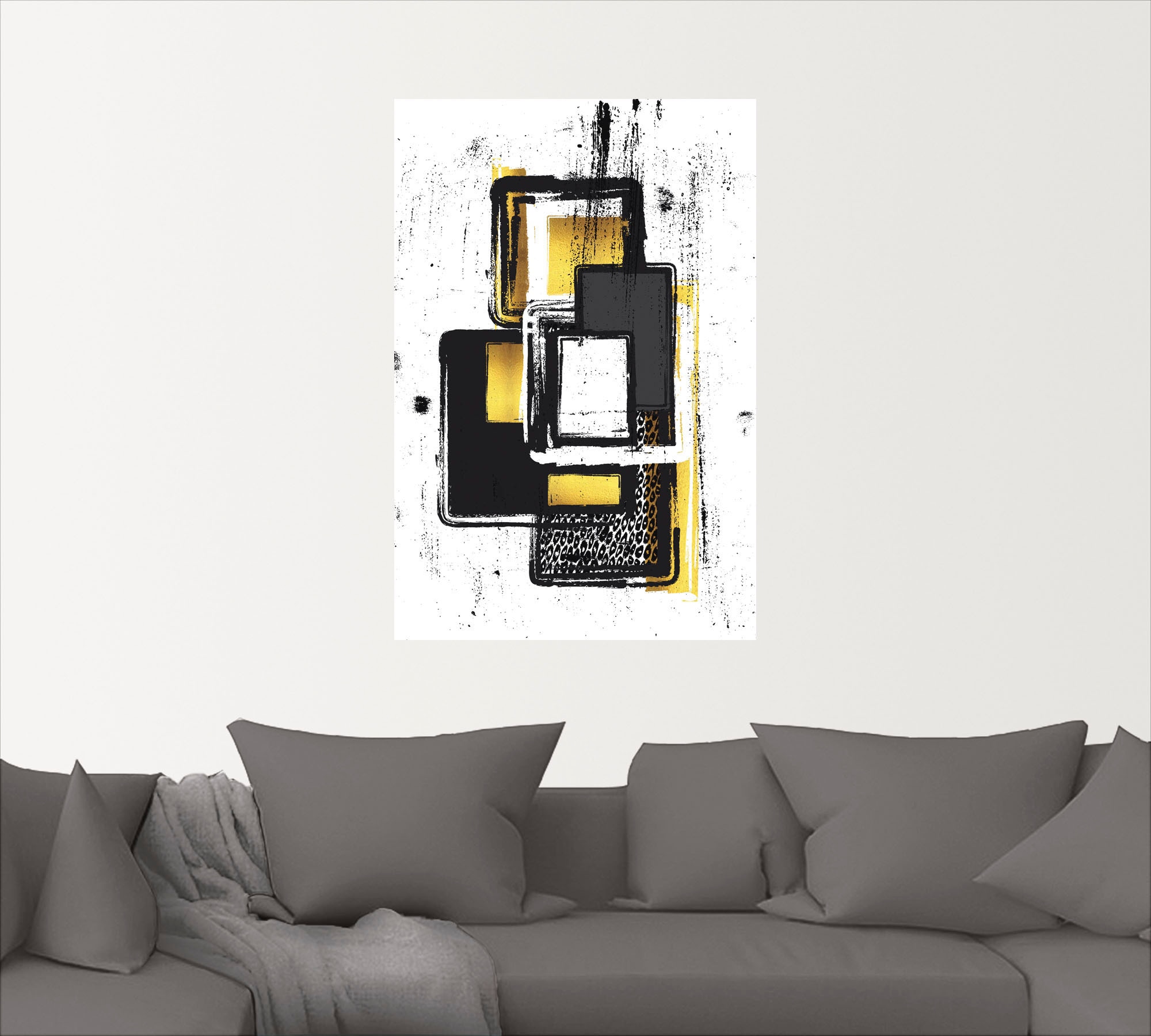 Artland Wandbild »Abstrakte Malerei Nr. 3 gold«, Muster, (1 St.), als Leinwandbild, Poster, Wandaufkleber in verschied. Größen
