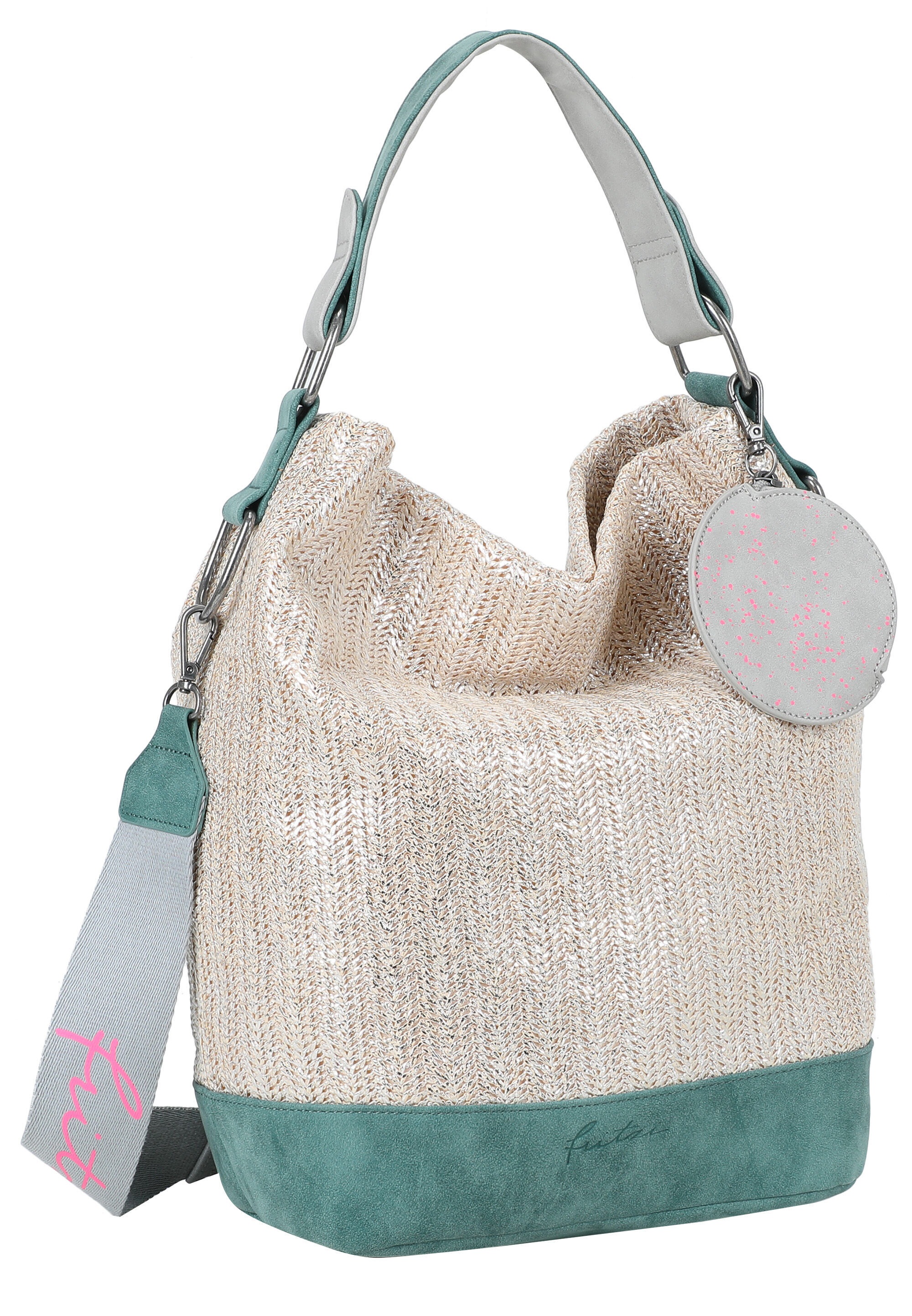Fritzi aus Preußen Schultertasche »Olga Limited Painted Straw« mit abnehmbarem Anhänger