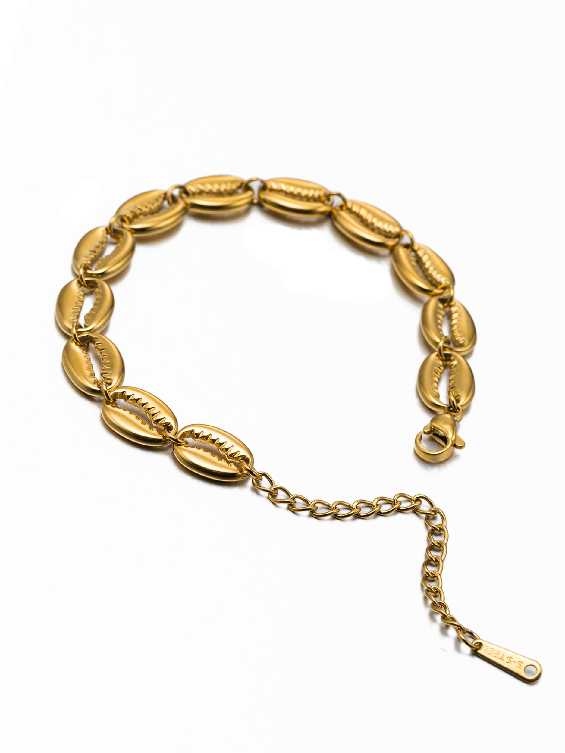 Aniston JEWELRY & WATCHES Armband »Schmuck Geschenk Edelstahl Armschmuck Armkette Muschel-Optik« Made in Germany