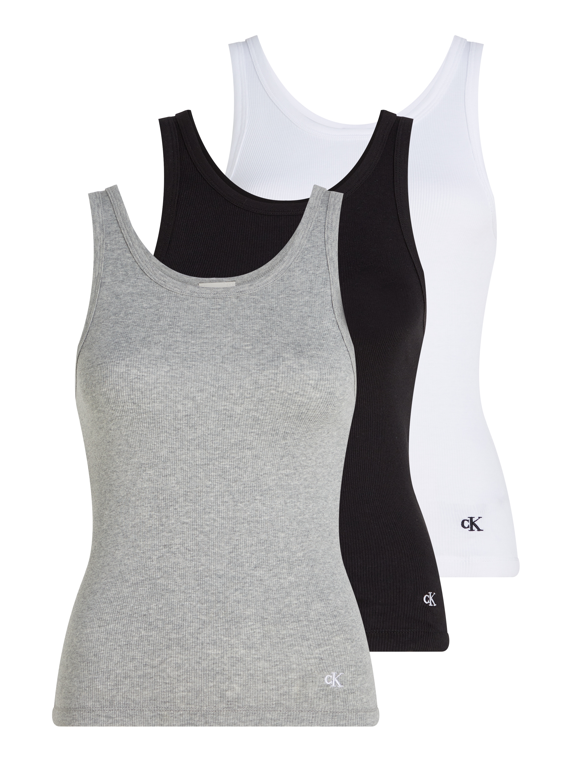 Calvin Klein Underwear Tanktop »SCOOP NECK COTTON TANK 3PK«, (Packung, 3 tlg., 3er-Pack), mit Logostickerei