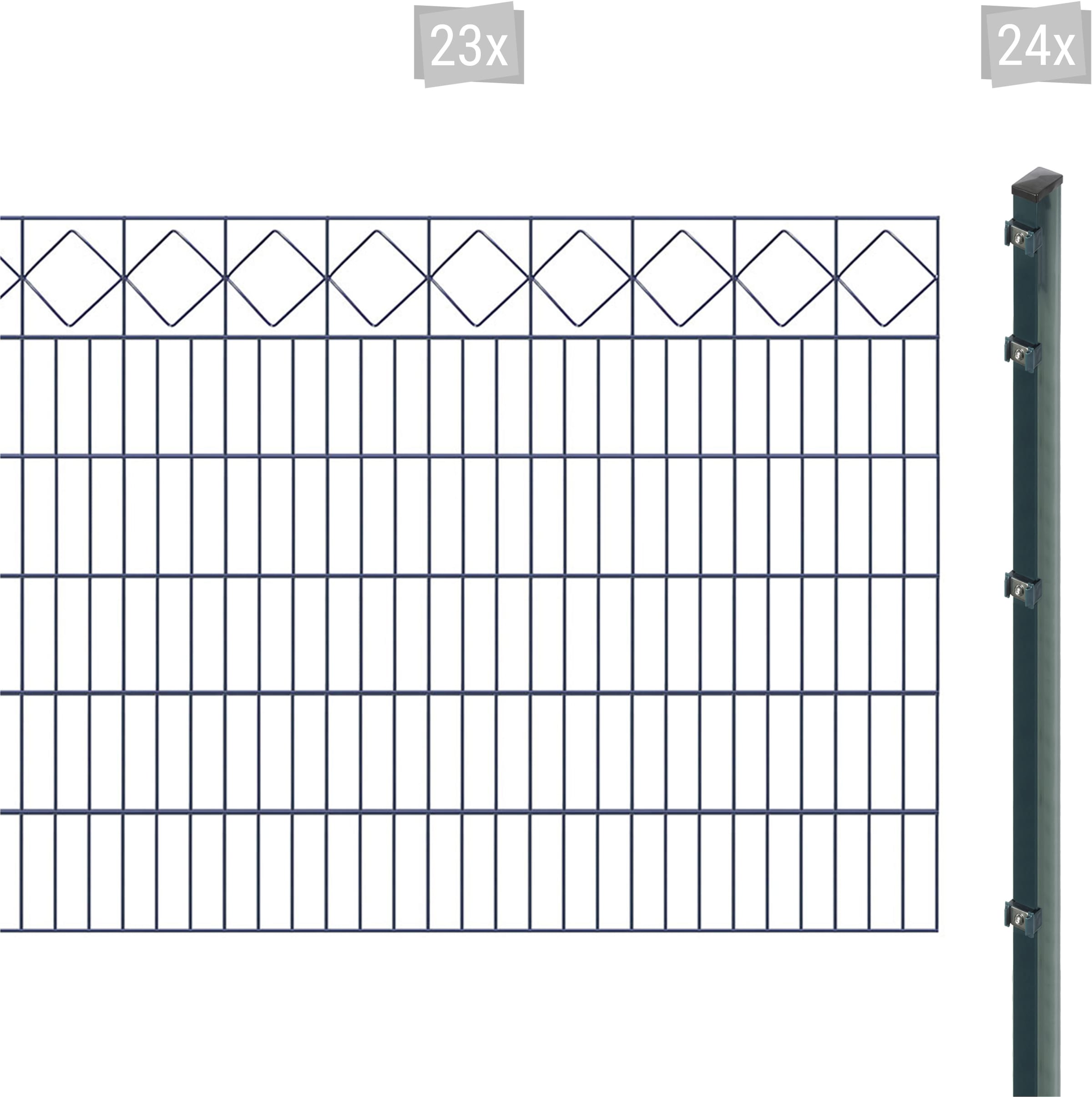 Arvotec Doppelstabmattenzaun "EXCLUSIVE 120 zum Einbetonieren "Karo" mit Zierleiste", Zaunhöhe 120 cm, Zaunlänge 2 - 60 