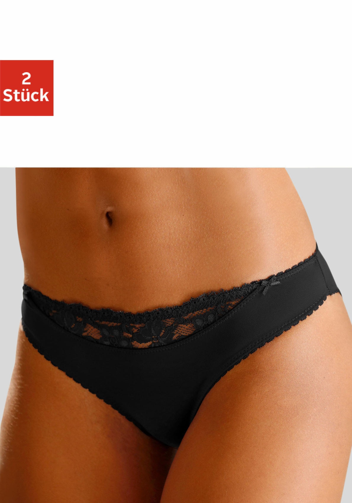 Nuance by Lascana Slip "mit Spitzeneinsatz vorne" Packung, als Dessous-Set kombinierbar, Dessous