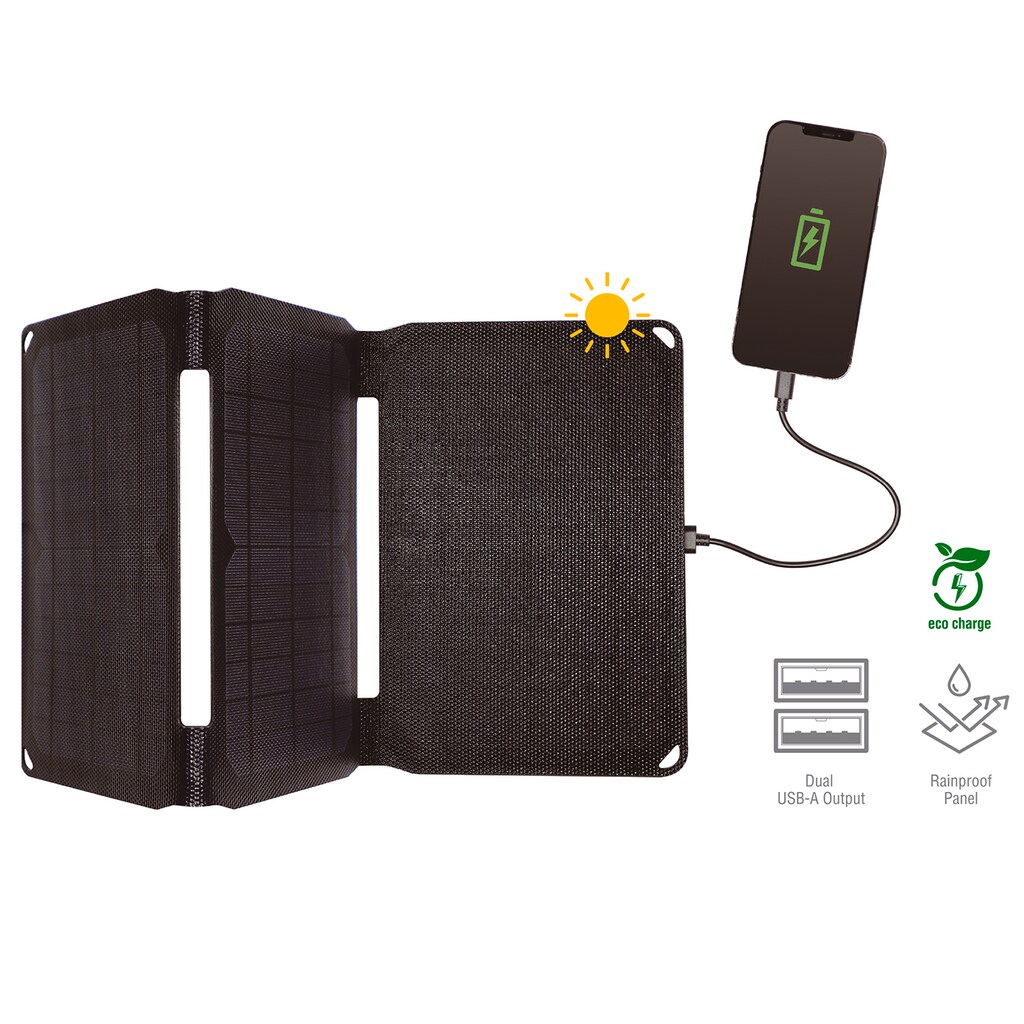 4smarts Solarladegerät »Foldable Solar Panel VoltSolar 20W, 2x USB-A«