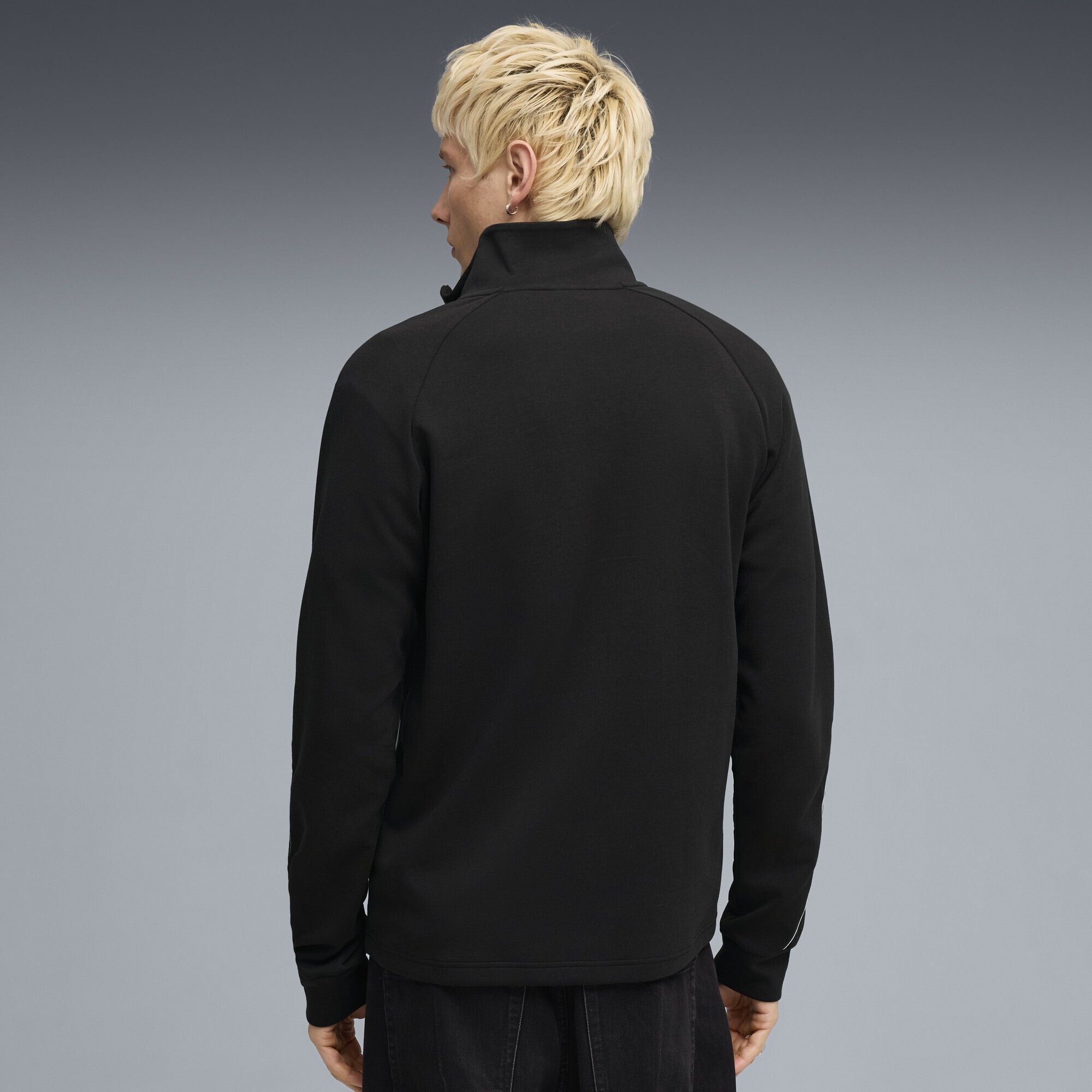 Trainingsjacke PUMA "PUMA Sport Mid Layer Shirt Herren", Herren, Gr. M, schwarz, Obermaterial: 10% Viskose, 38% Baumwolle, 5% Elasthan, 47% Polyester; Ärmelfutter: 100% Baumwolle; Decklage: 100% Nylon, Jacken Trainingsjacke 2