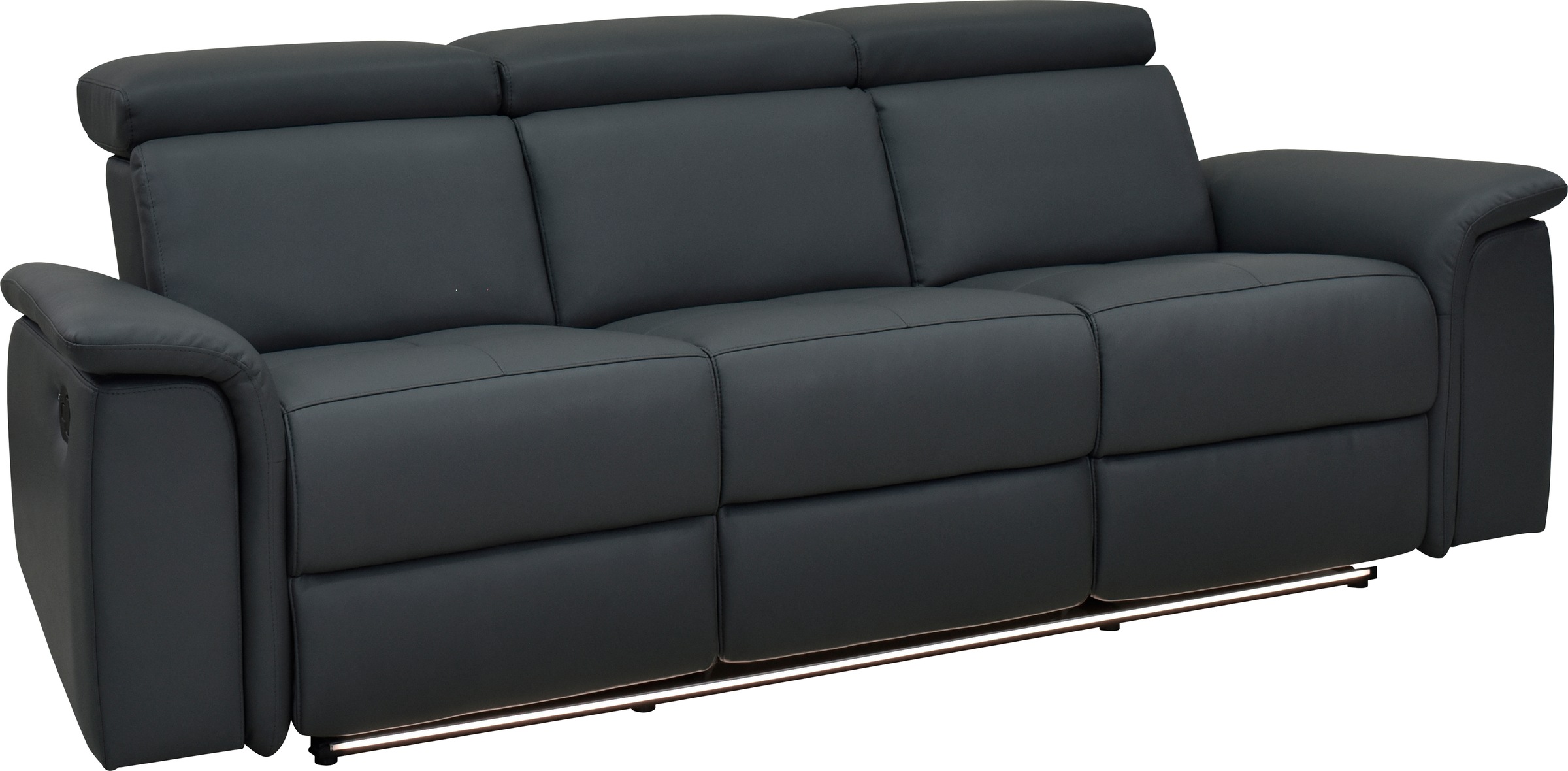 Places of Style 3-Sitzer »Pareli 229cm, manuelle u. elektr. Relaxfunktion in 2 Sitzen«, USB, KT-Verstellung, LED Beleuchtung, in Echtleder, Kunstleder, Web