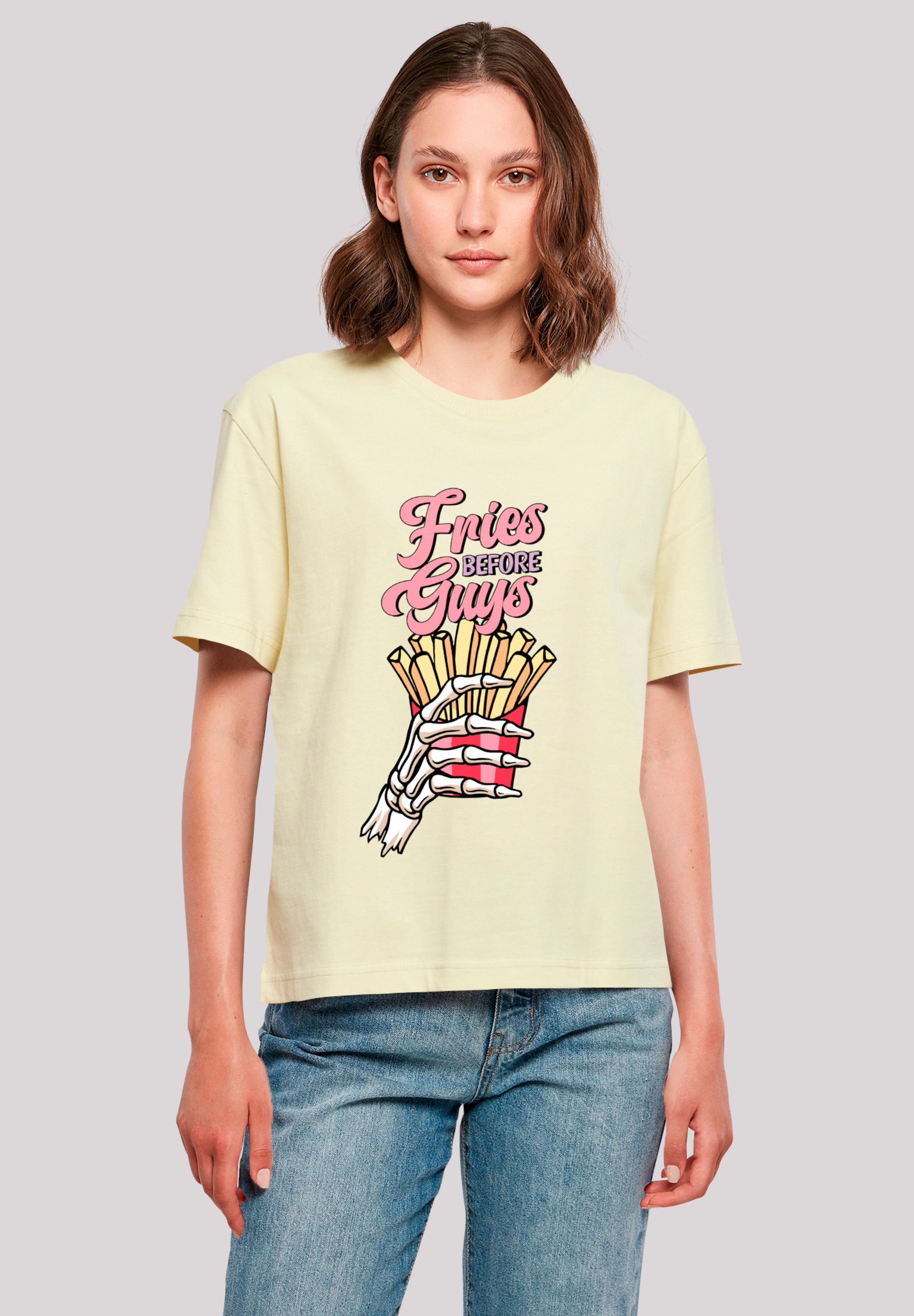 F4NT4STIC T-Shirt "Anti Valentinstag Fries before guys", Premium Qualität günstig online kaufen