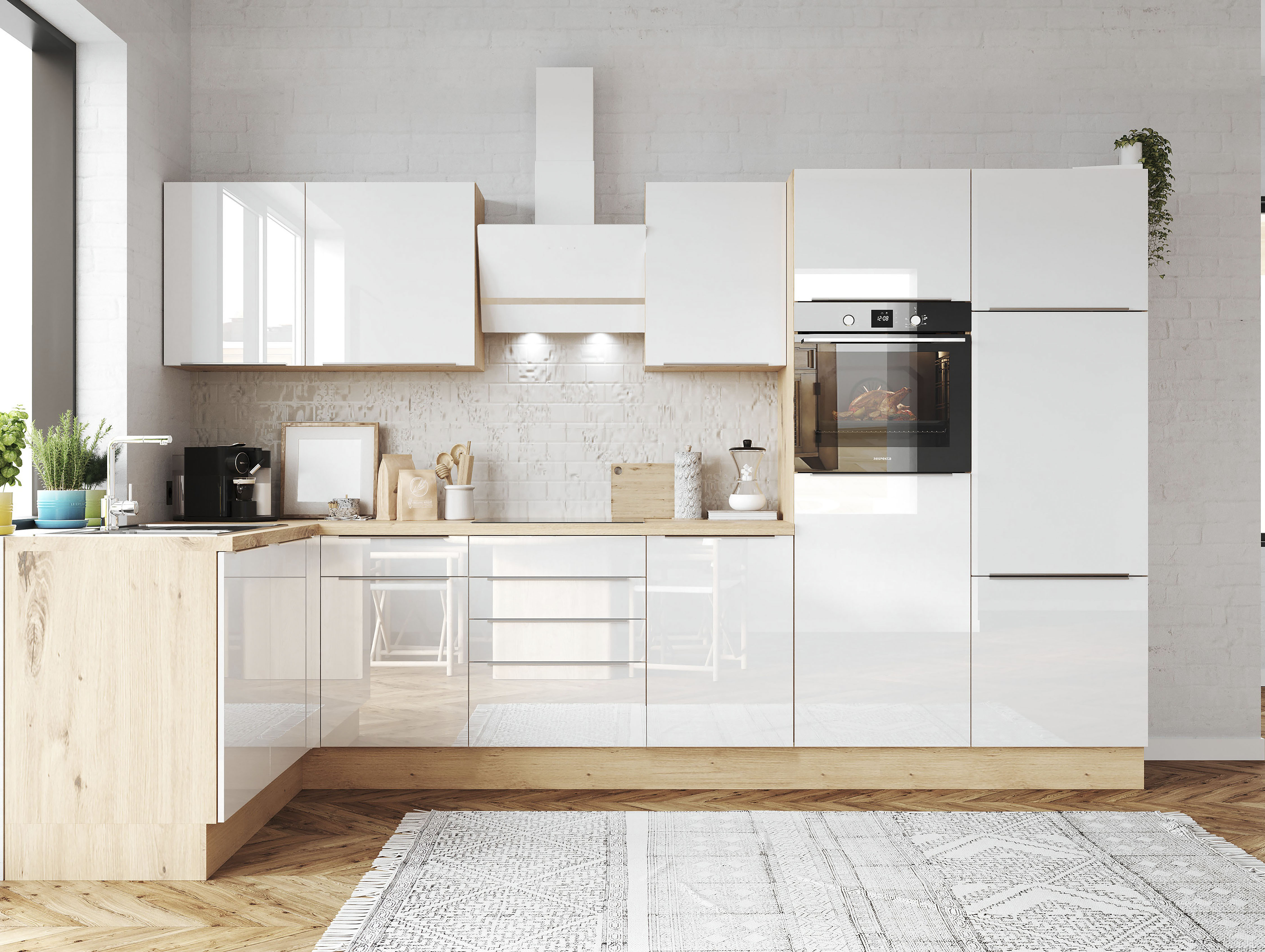 RESPEKTA Küchenzeile "Safado aus der Serie Marleen" Breite 340 cm, mit Soft günstig online kaufen